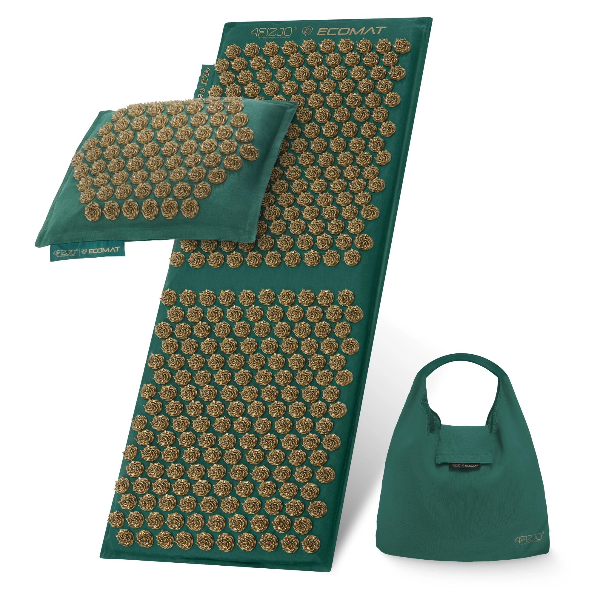 Duża mata do akupresury na ból pleców 4FIZJO ECO XL z poduszką