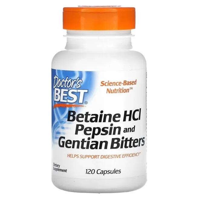 Betaina HCL + Pepsyna Doctor's Best 120 kapsułek