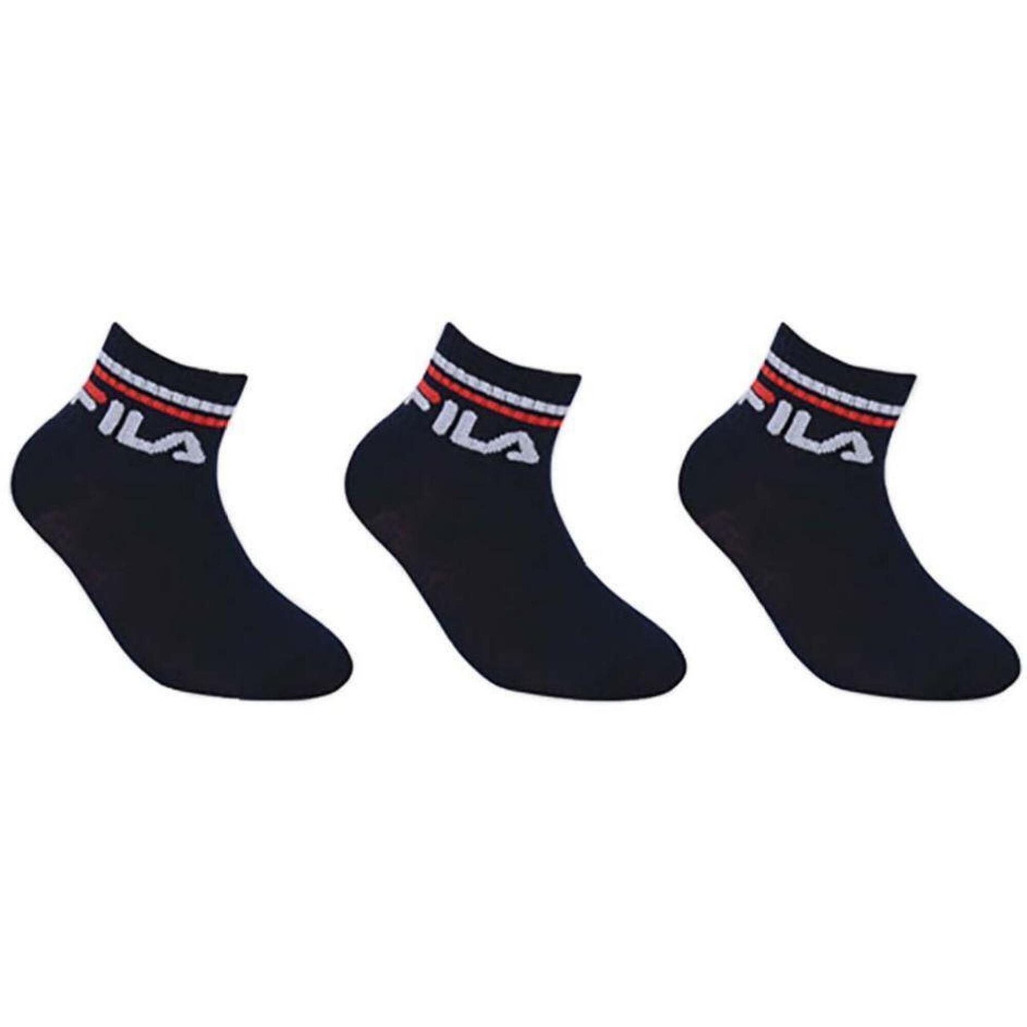 Skarpetki Fila Kids 3-Pack Navy rozmiar 31-34, miękkie i trwałe