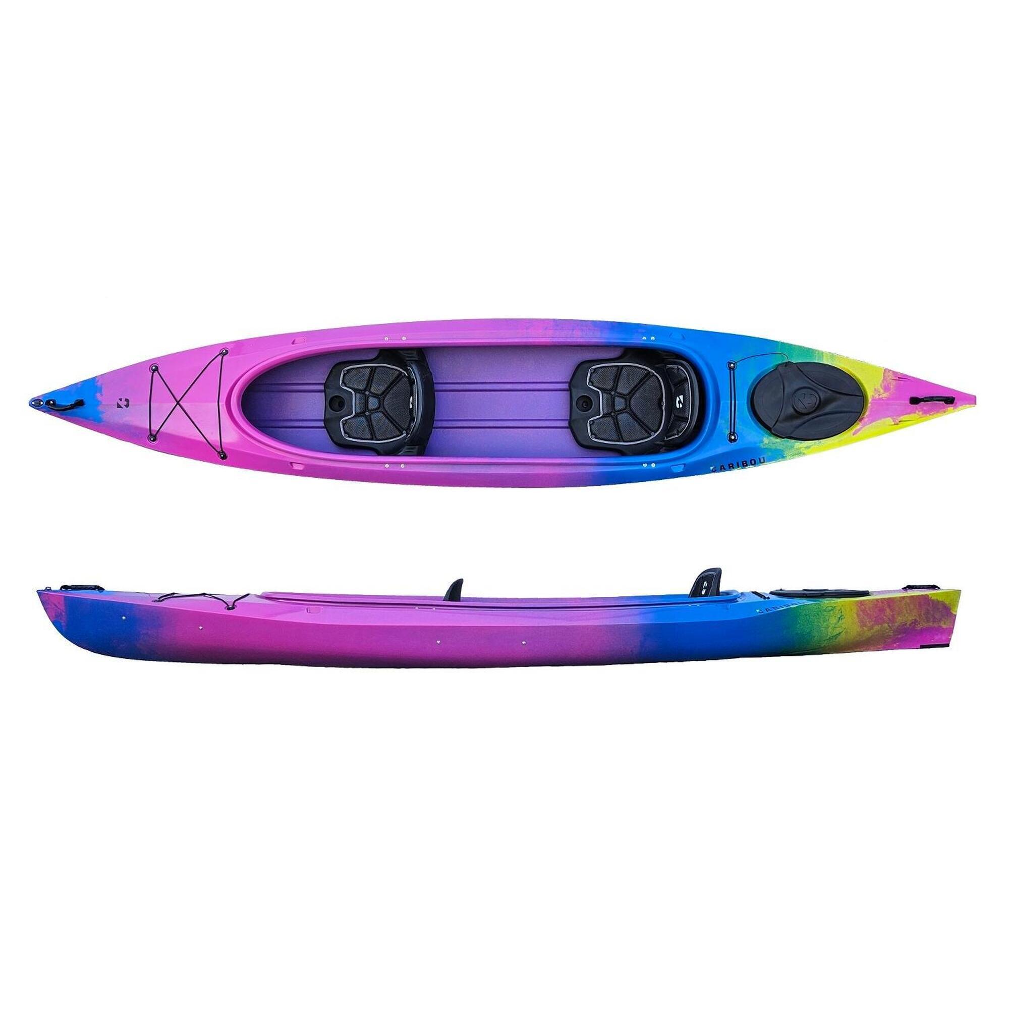 Kajak dwuosobowy do pływania Kayak Zone Caribou Adventure Lux z lukiem