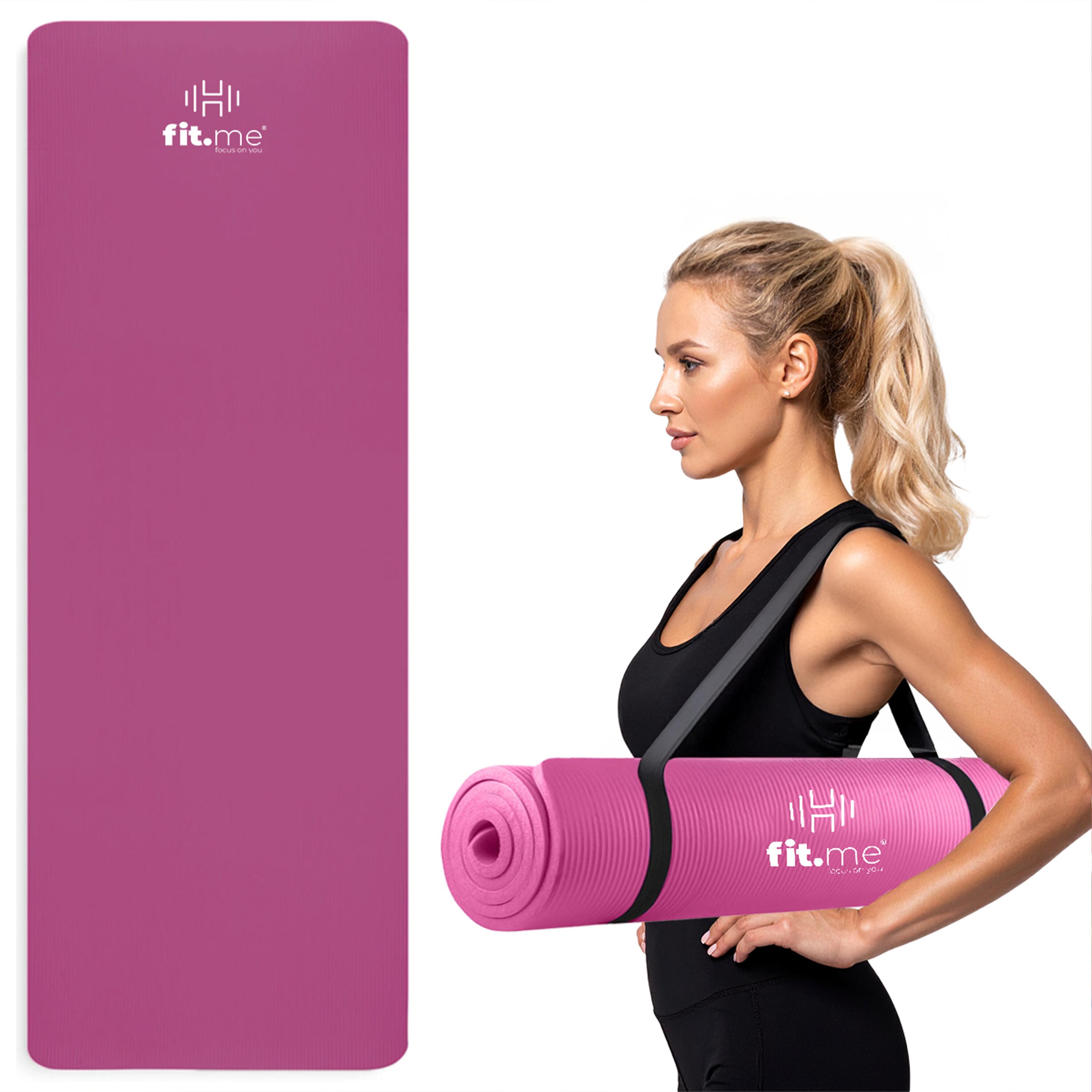 Mata do ćwiczeń i jogi NBR 1 cm z uchwytem Fit.me