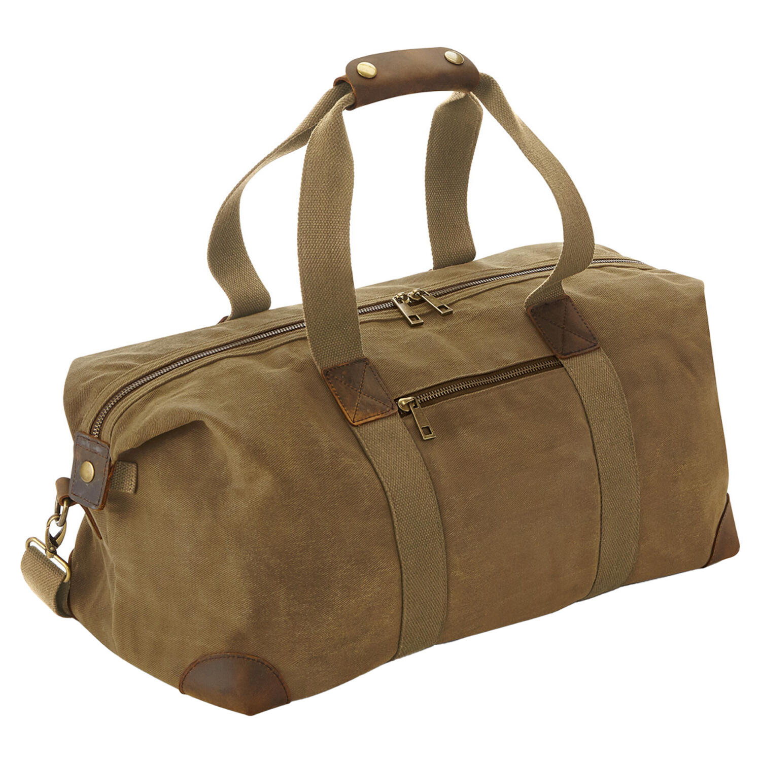 Heritage Leather Trim Waxed Canvas Holdall