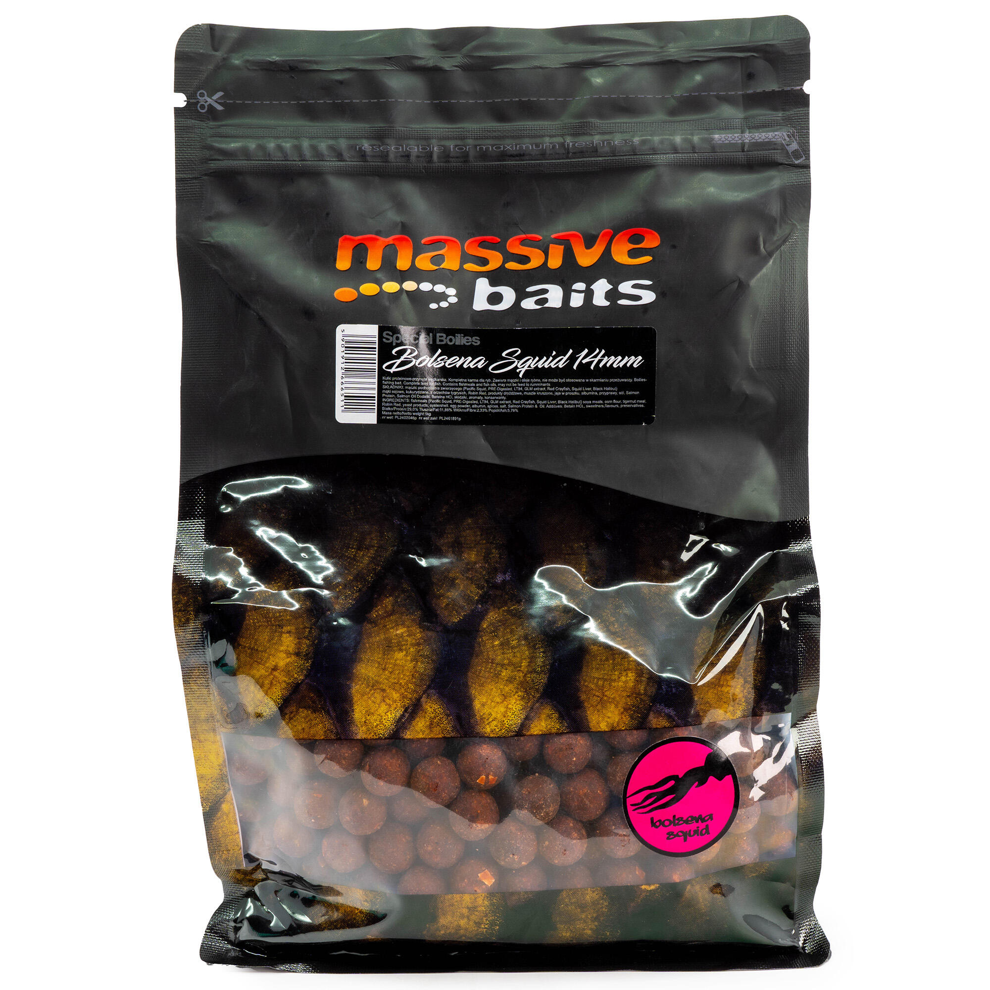 Kulki Massive Baits Special Boilies Bolsena Squid 14Mm 1Kg