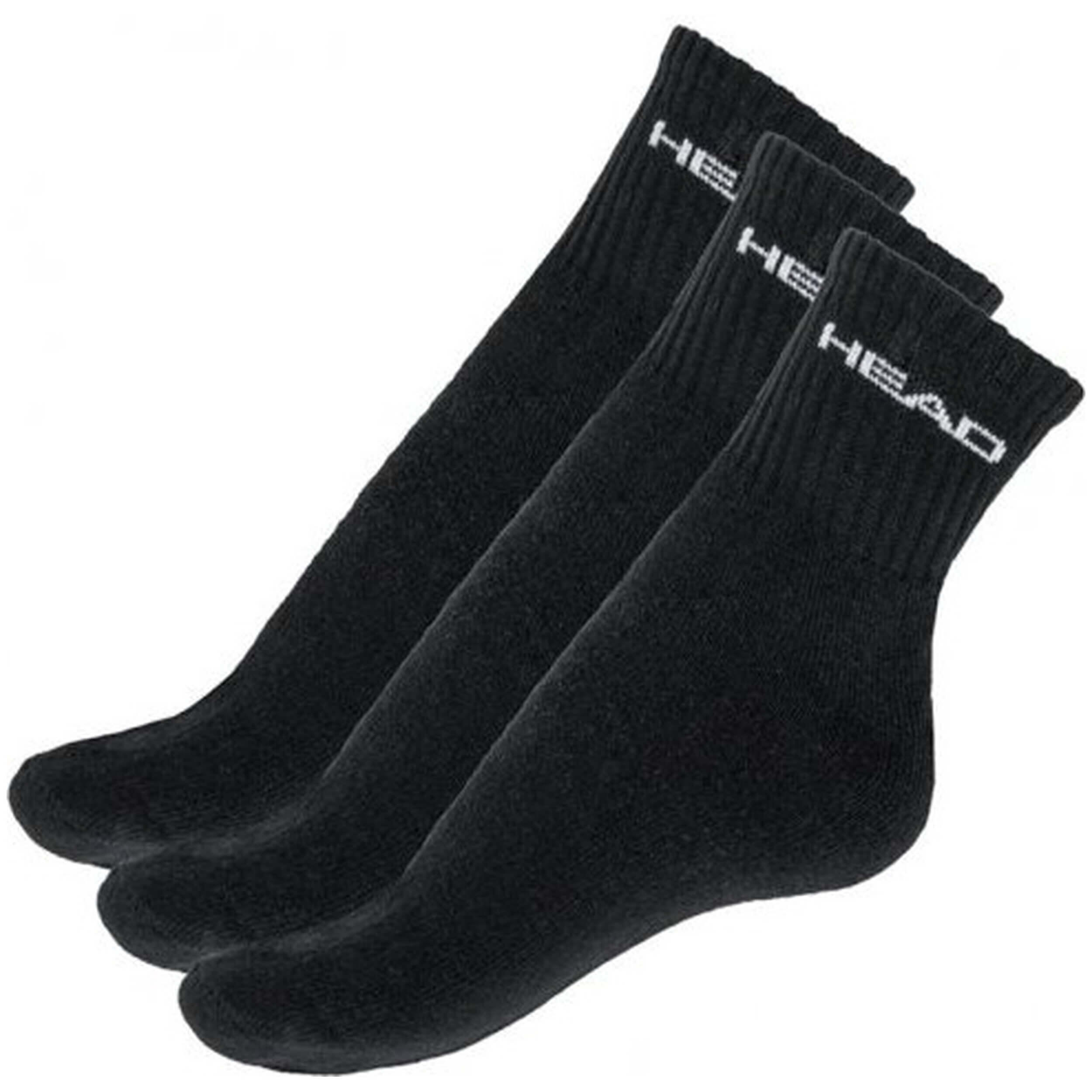 Head 3-pack krótkie skarpetki unisex, czarne, 35-38