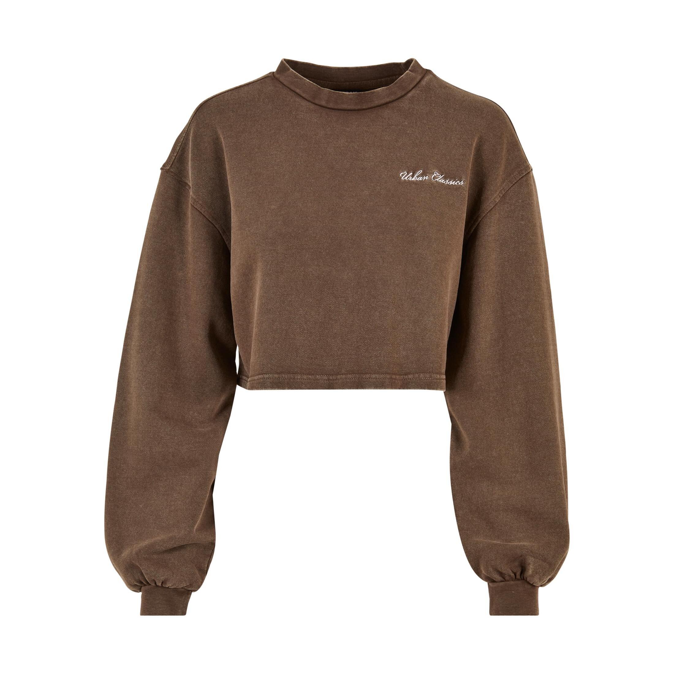 Bluza kołnierz rong krótka frotte z małymi haftami dla kobiet Urban Classics