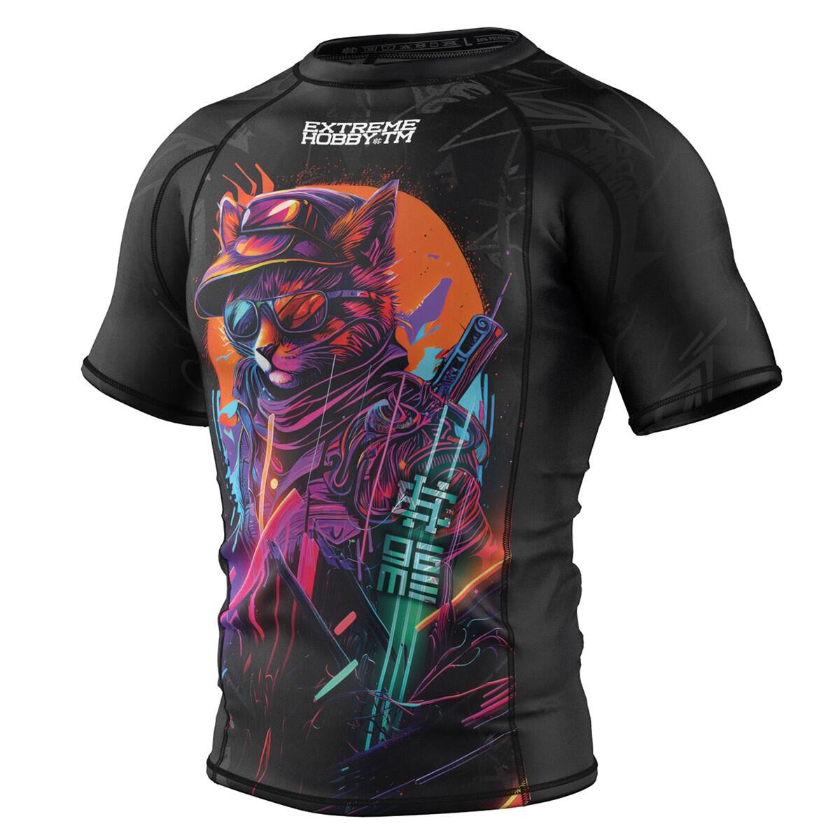 Koszulka Męska Rashguard MMA na Siłownię EXTREME HOBBY CYBER ANIMALS