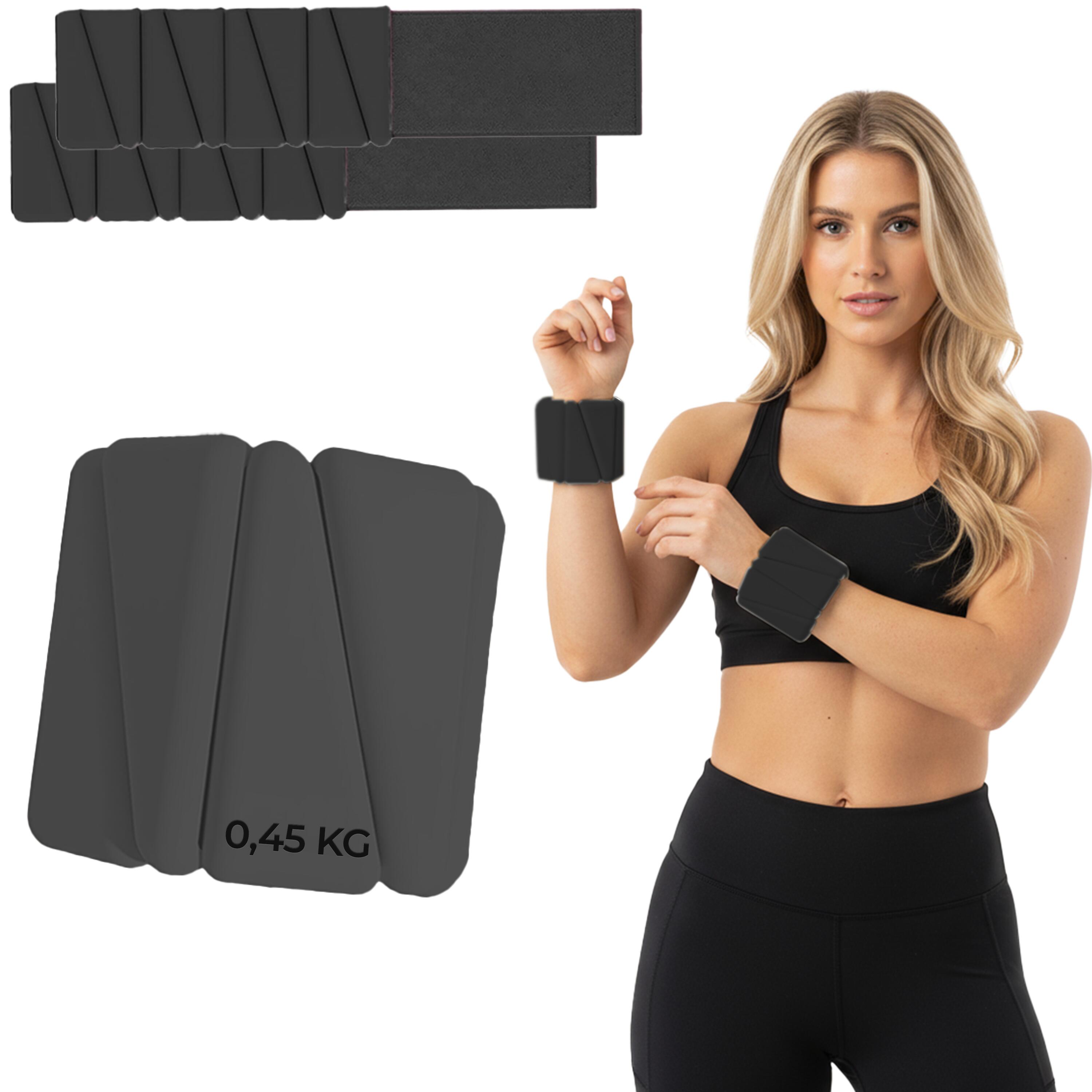 OBCIĄŻNIKI NA KOSTKI CIĘŻARKI NA RĘCE NOGI DO ĆWICZEŃ REGULOWANE 2x 0,45 KG