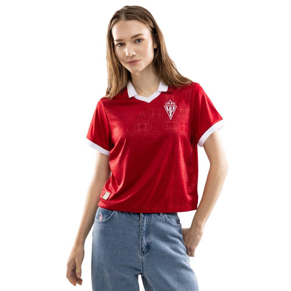Damska koszulka crop top 120. rocznica Real Sporting de Gijón Siroko SC120 Spor
