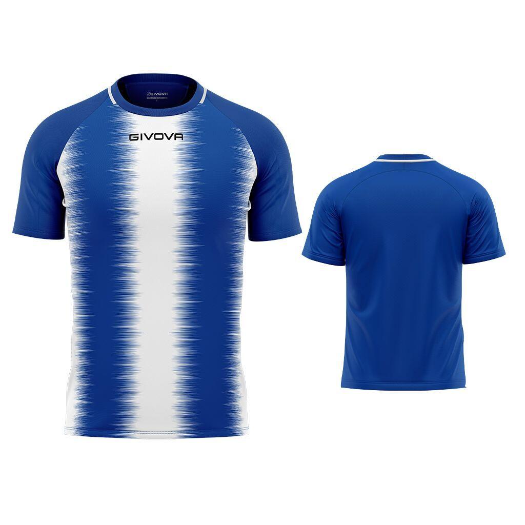 Koszulka Sportowa Givova Stripe Royal-Biała L - Lekka i Oddychająca