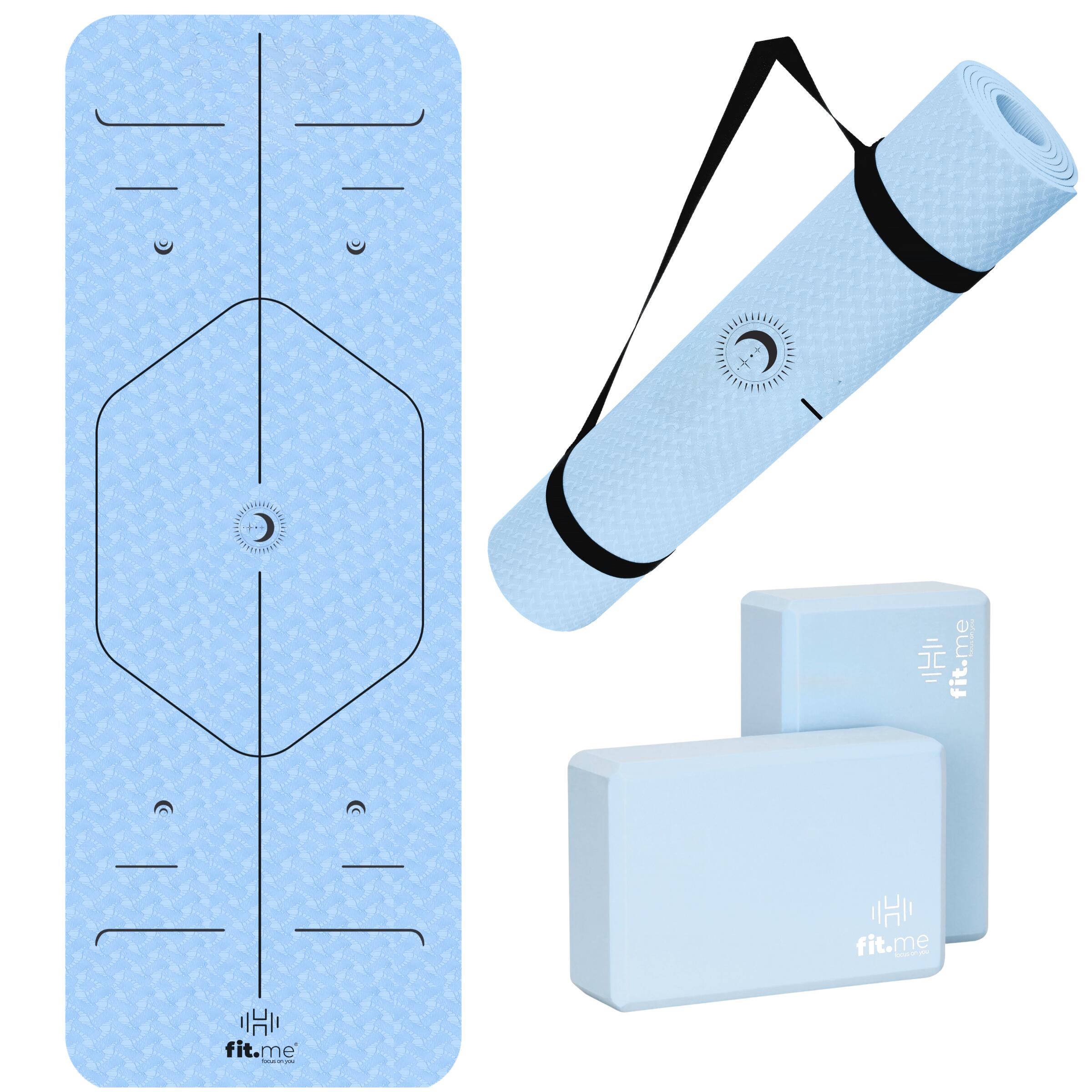 Zestaw Mata do jogi ze wzorem i 2 Kostki do jogi FIT.ME