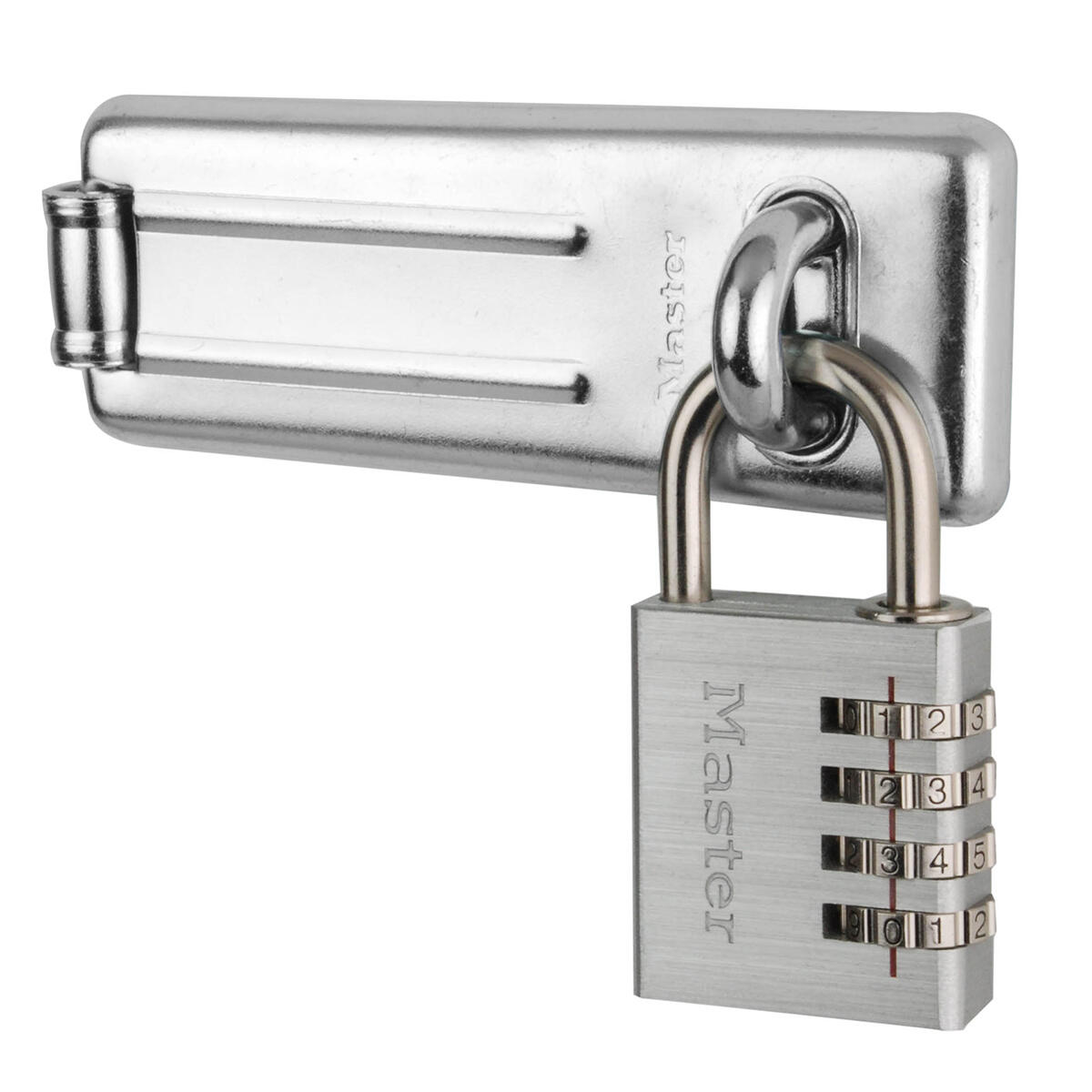 Zestaw skobla do drzwi i kłódki na szyfr Master Lock 7640704EURD