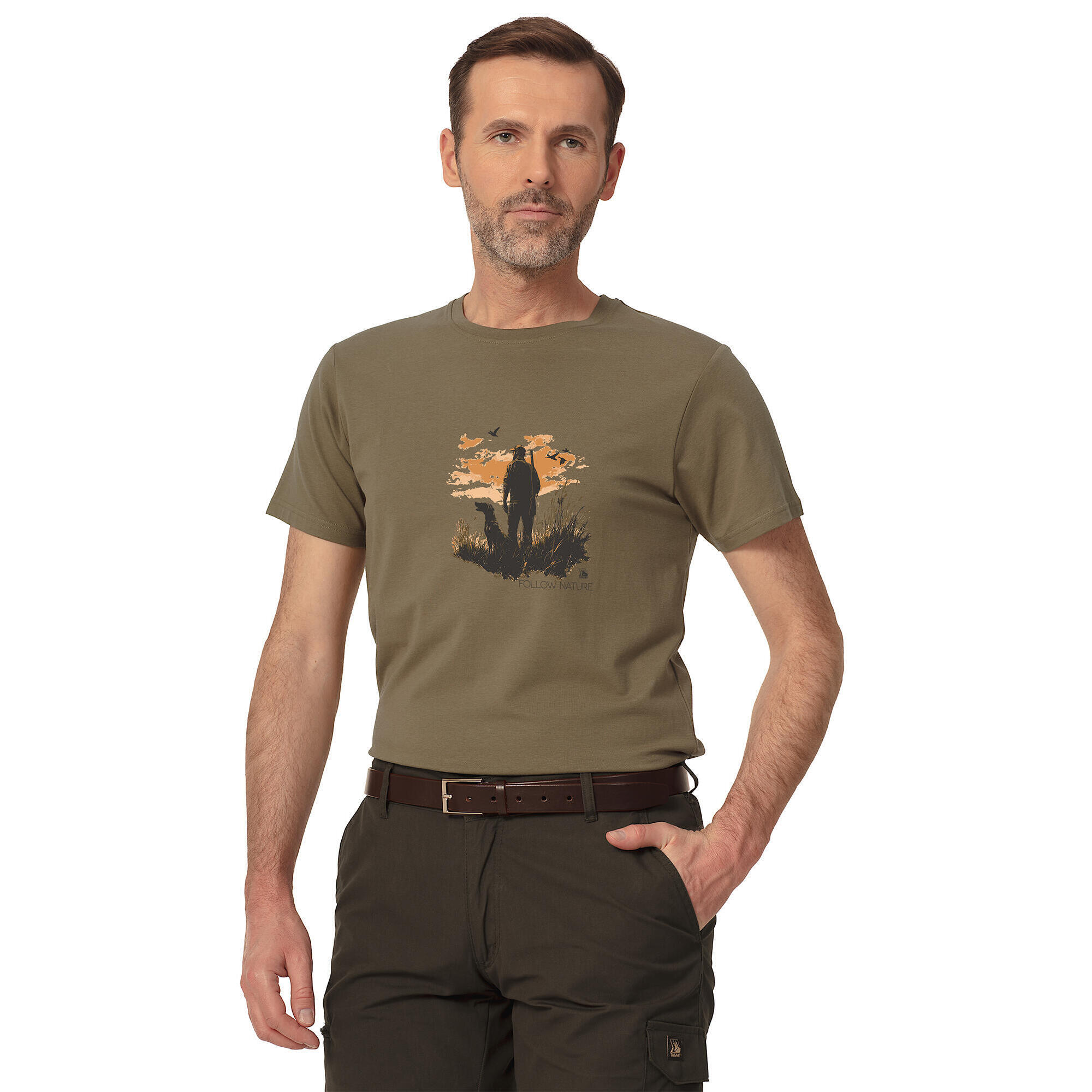 T-shirt myśliwski męski Tagart FNT Hunter z nadrukiem