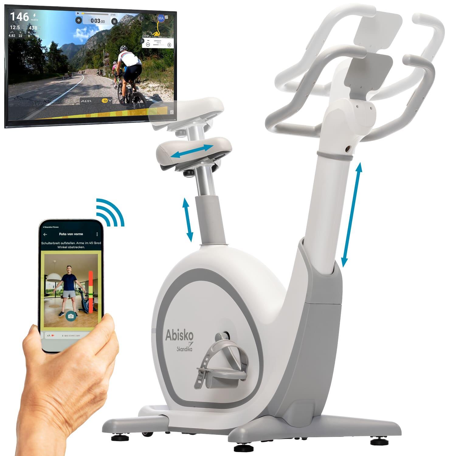 Rower stacjonarny magnetyczny Abisko, pamieć pozycji, EMS, pas do pomiaru tętna