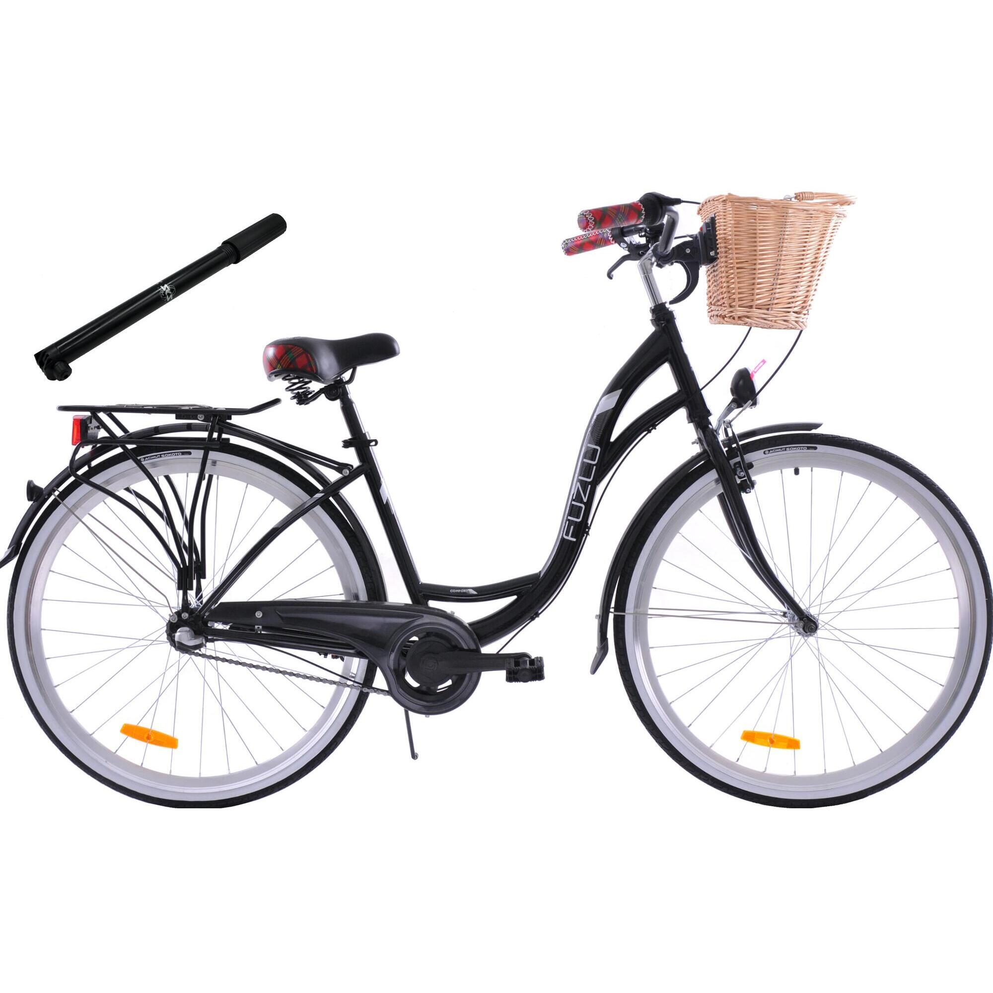 Rower miejski 28 Fuzlu Nevada S3 czarny