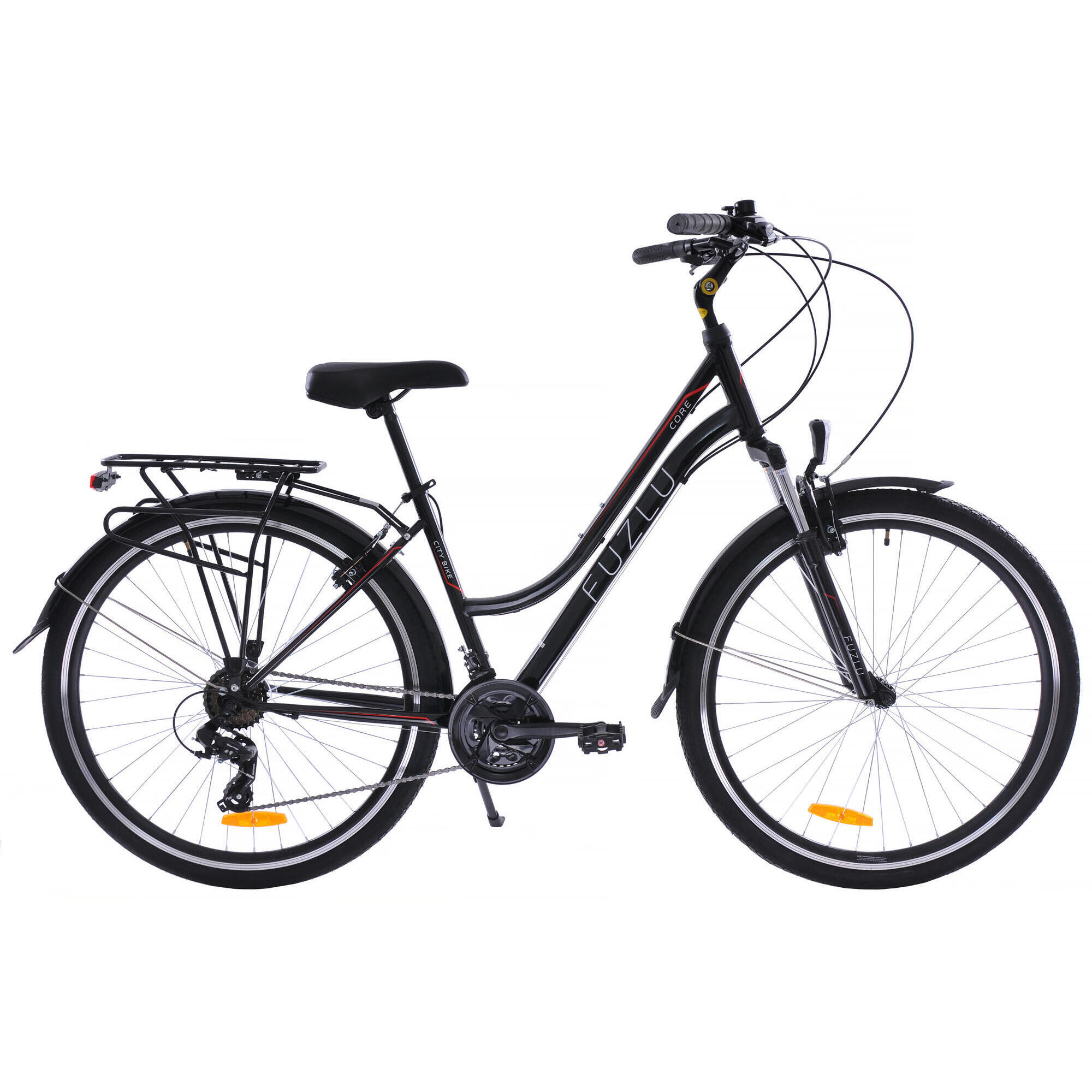 Rower trekkingowy 28 Fuzlu Core Lady amor. 18" czarny/czerwony/biały