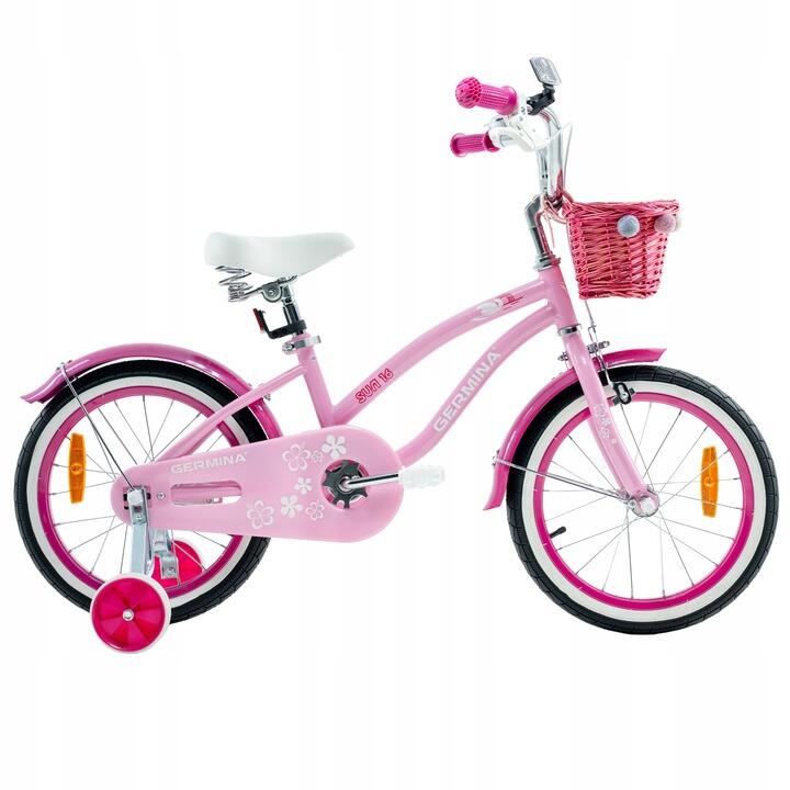 Rowerek dziecięcy GERMINA 16 cali cruiser plażowy miejski z koszyczkiem