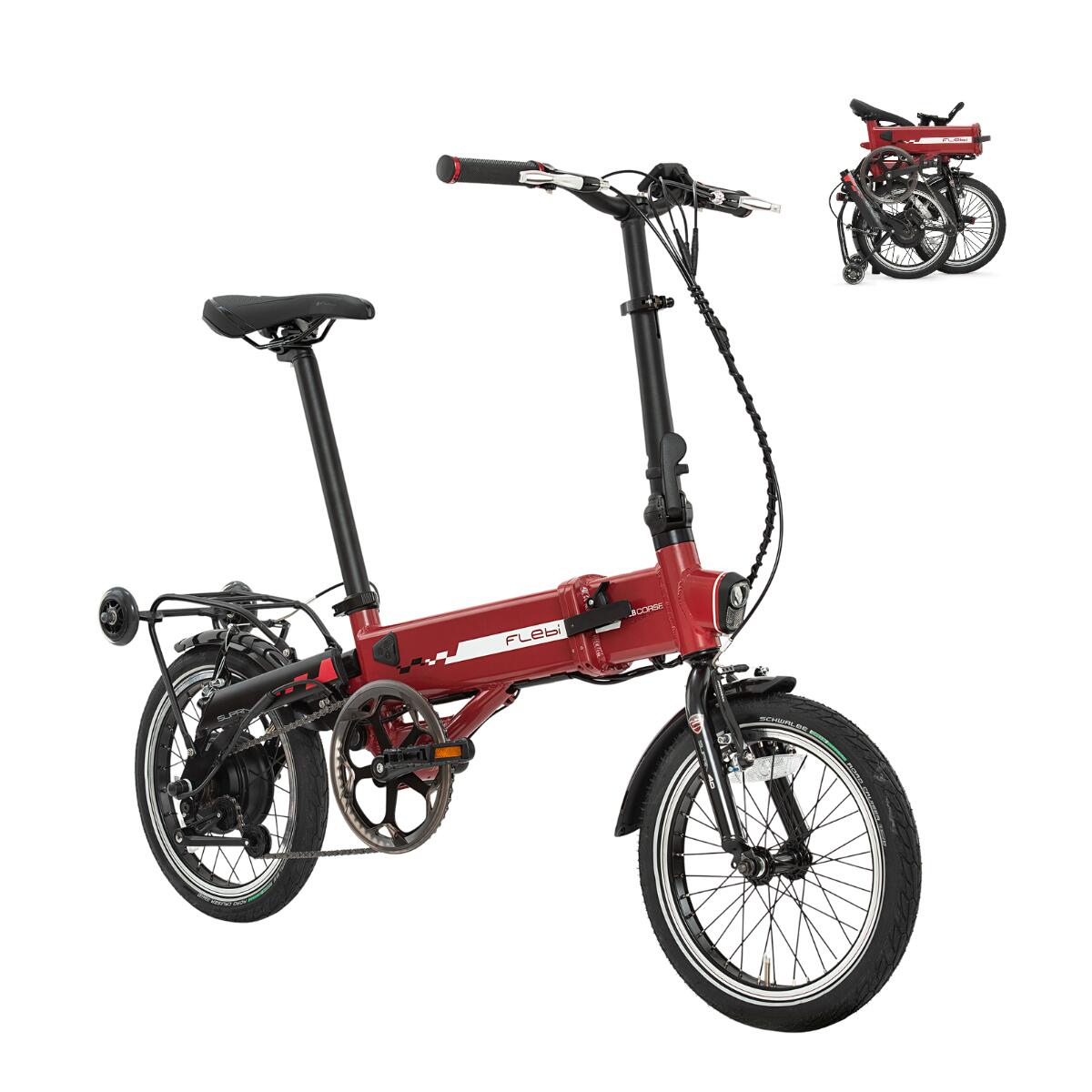 Składany rower elektryczny Supra 4.0 lite Racing red | Koła 16” | Zasięg 50 km