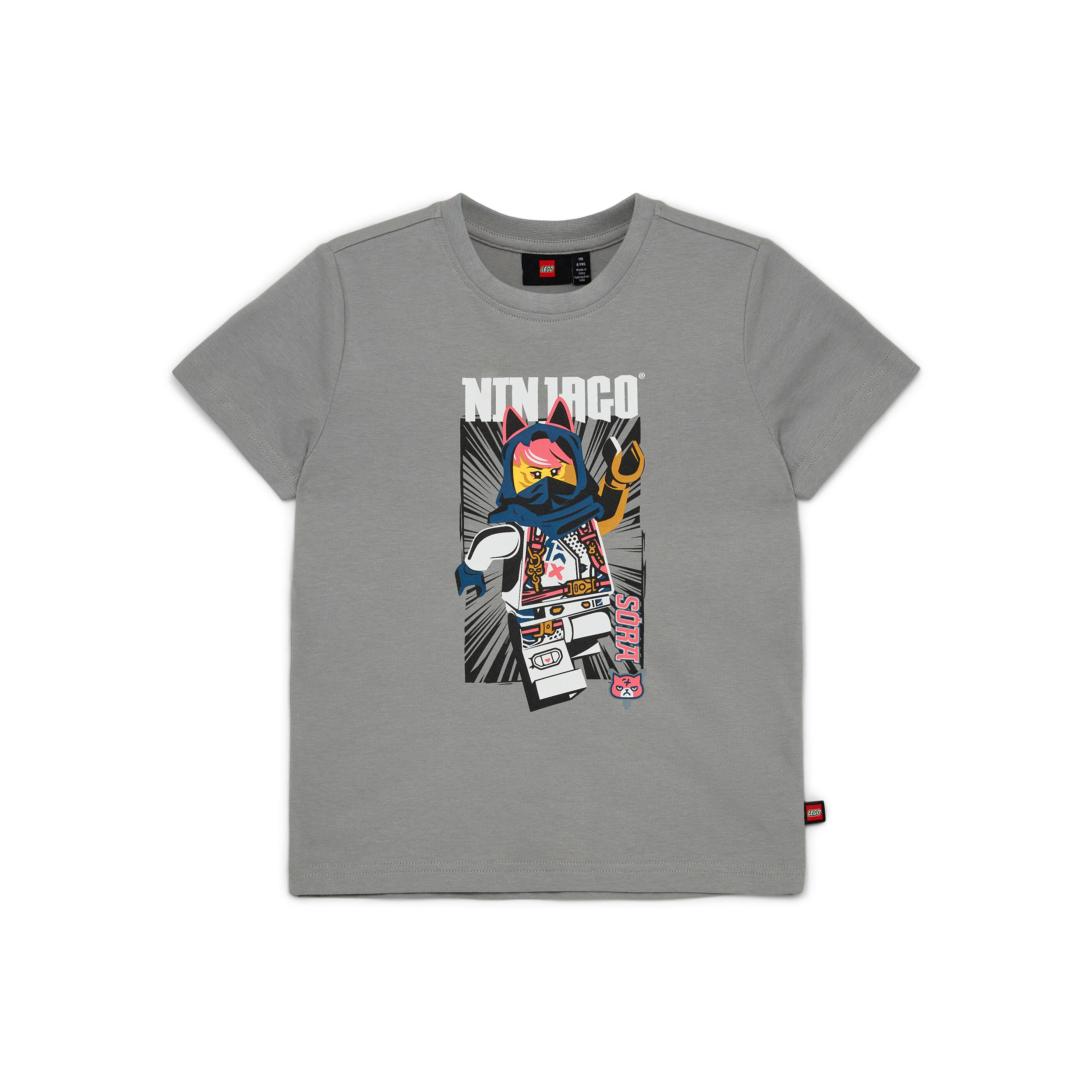 Koszulka Dziecięca Bio Bawełna LEGO Ninjago Tano 212 Szara