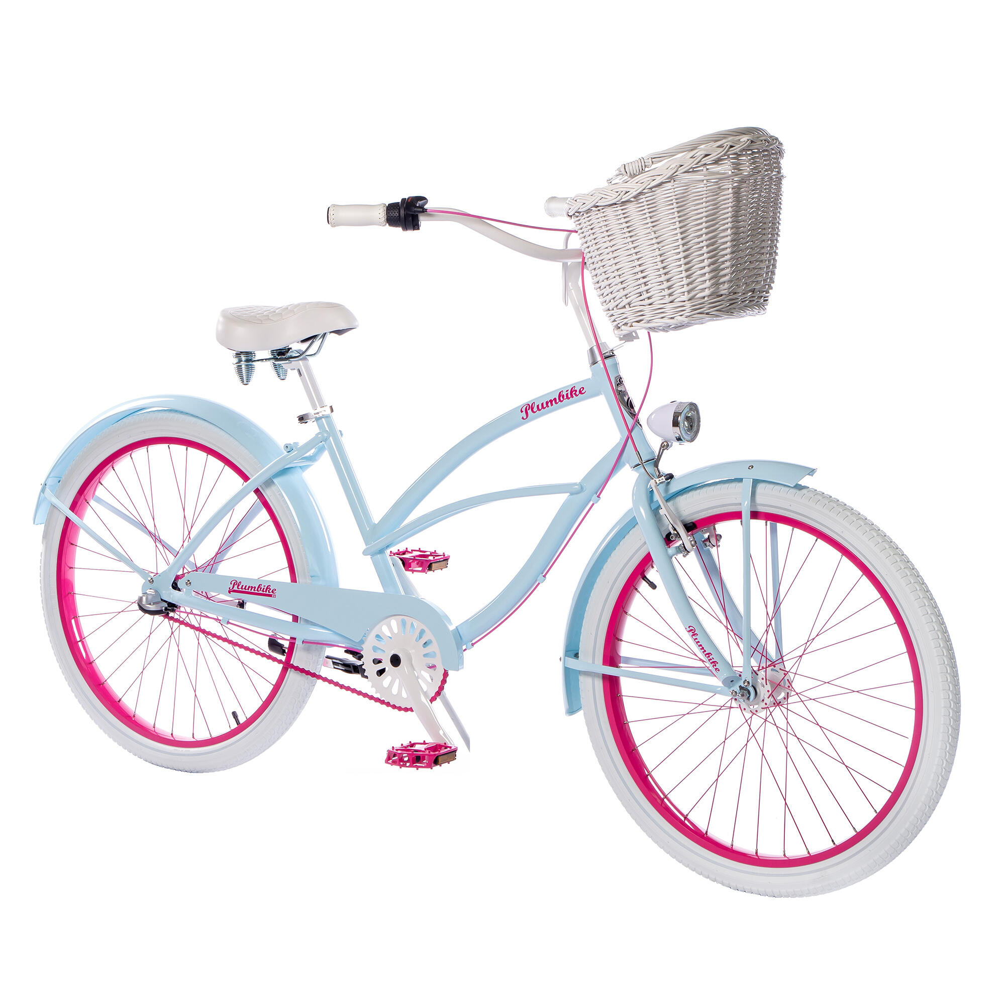 Rower miejski damski Plumbike La Donna Ice Cream 3B z hamulcem v-brake/kosz