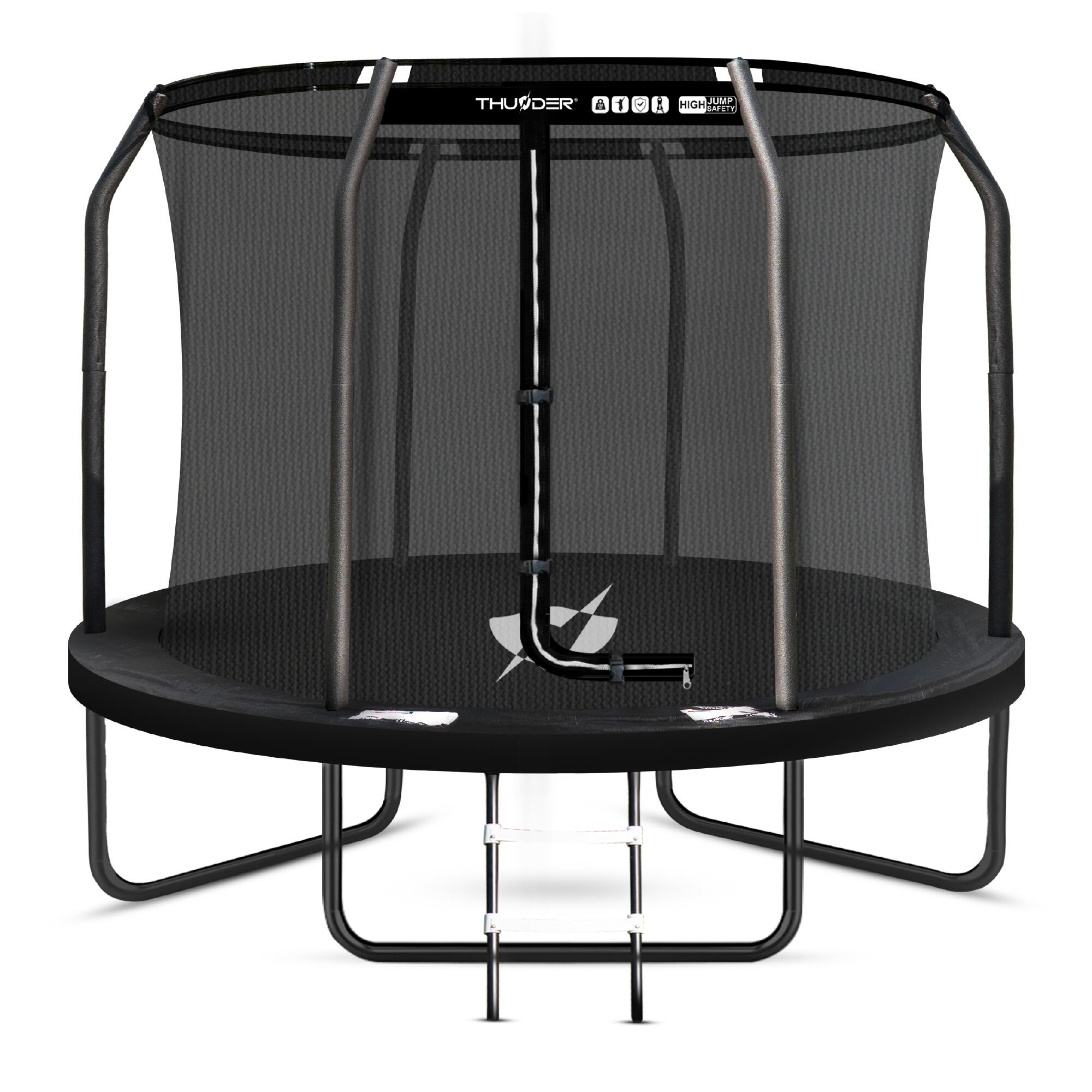 Trampolina ogrodowa dla dzieci z siatką THUNDER INSIDE ELITE 10FT 305CM BLACK