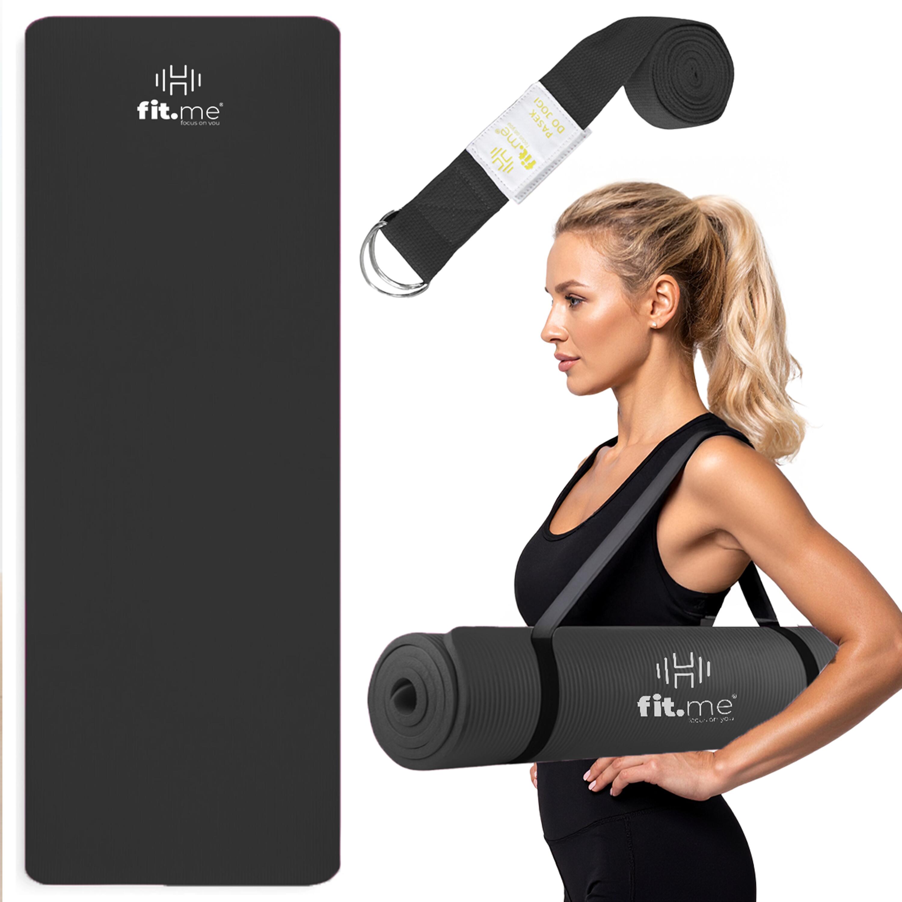 Mata do ćwiczeń i jogi NBR 1,5 cm z uchwytem Fit.me