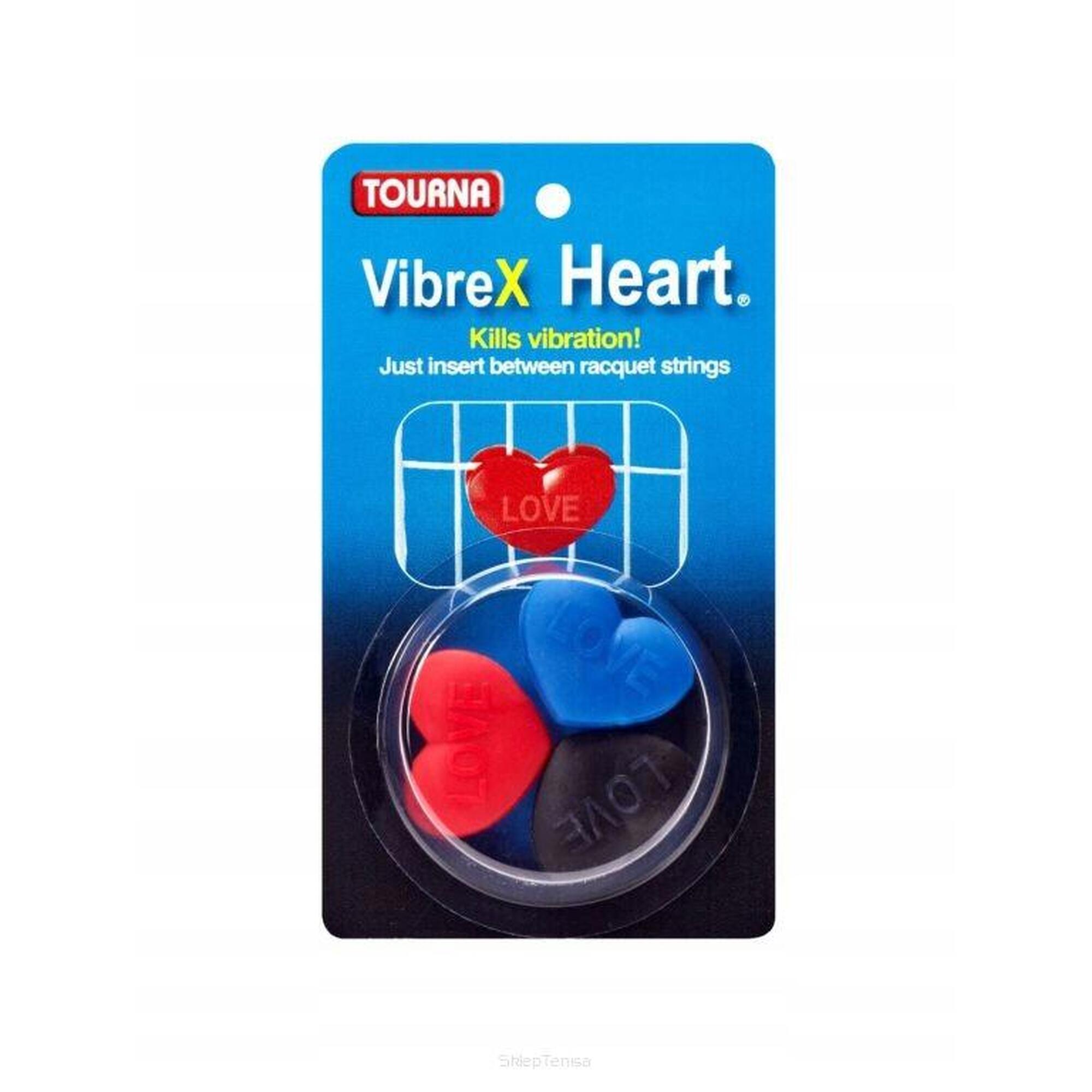 Tłumik tenisowy Tourna Damp VibreX Heart czarny/czerwony/niebieski