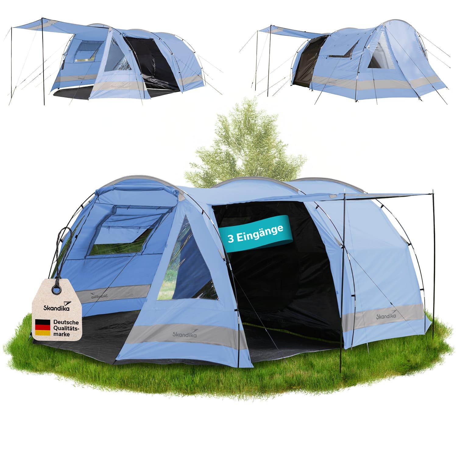 Namiot kempingowy tunelowy Kambo 6, 6-osobowy, 1 duża ciemna sypialnia