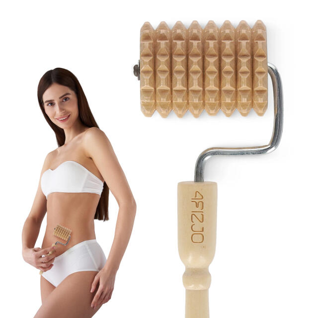 Drewniany wałek do masażu ciała antycellulitowy 4FIZJO mały