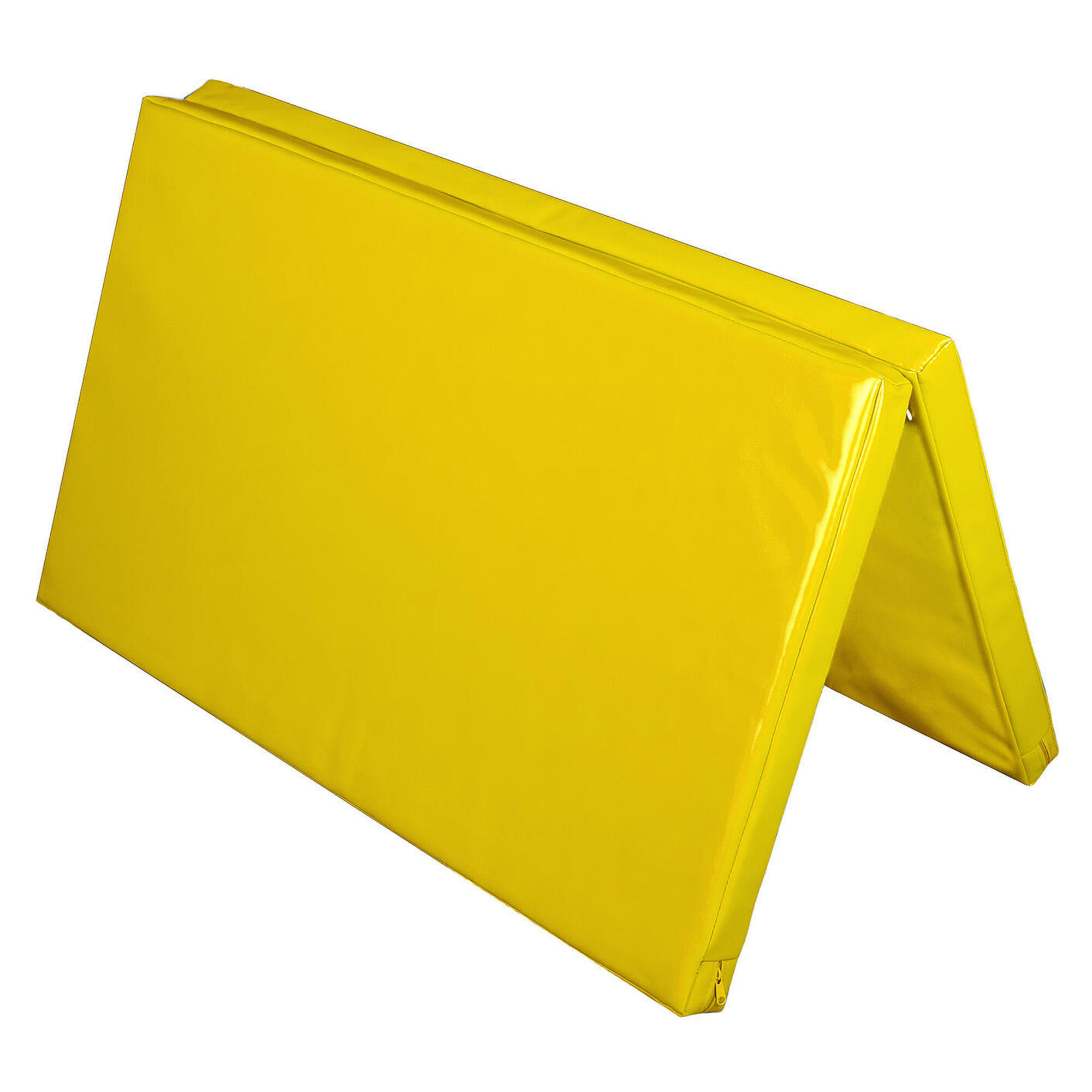 Materac dwuczęściowy z rzepami UNDERFIT 130 x 120 x 6 cm twardy żółty