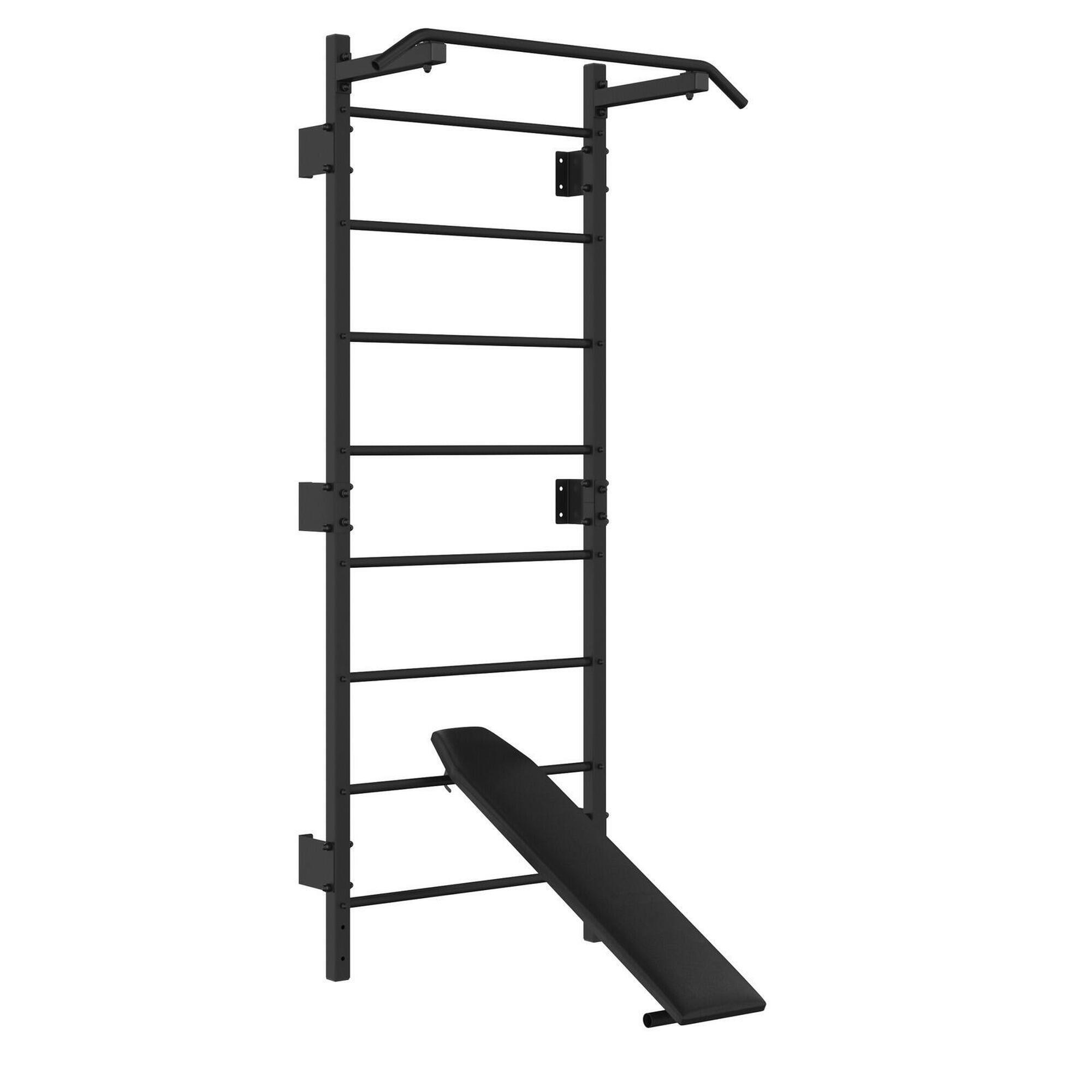 Drabinka gimnastyczna metalowa UNDERFIT 228 x 115 cm z drążkiem i ławką