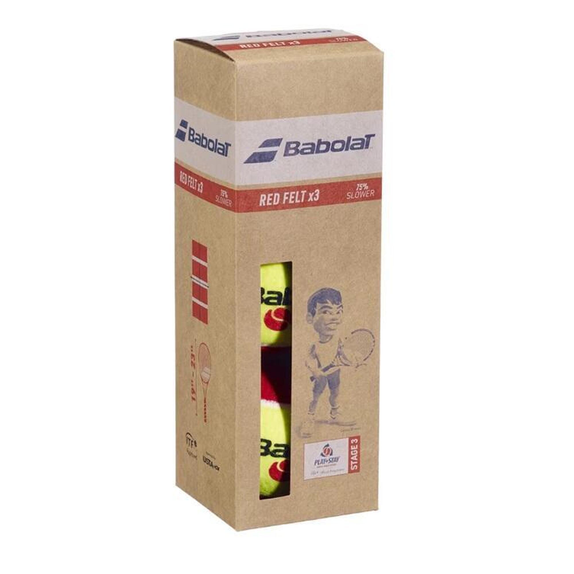 Piłki tenisowe dla dzieci Babolat Stage 3 Red Felt 3 szt