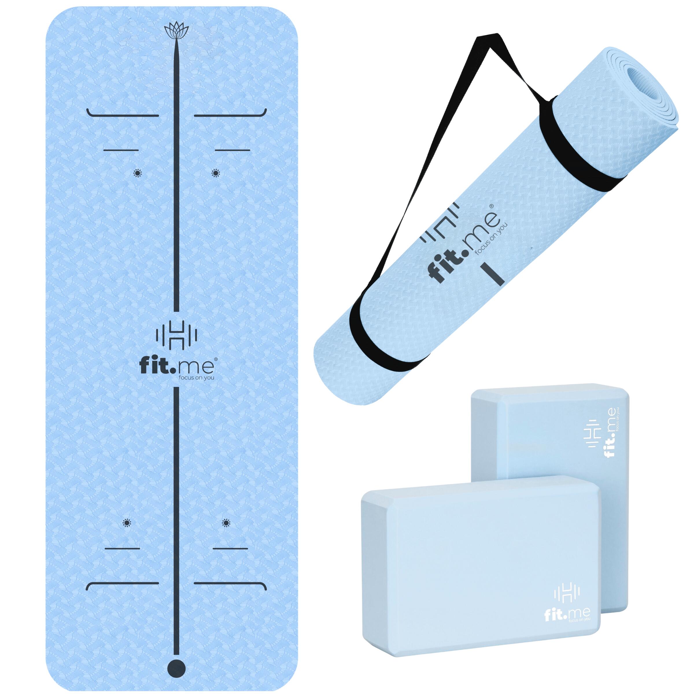 Zestaw Mata do jogi ze wzorem i 2 Kostki do jogi FIT.ME