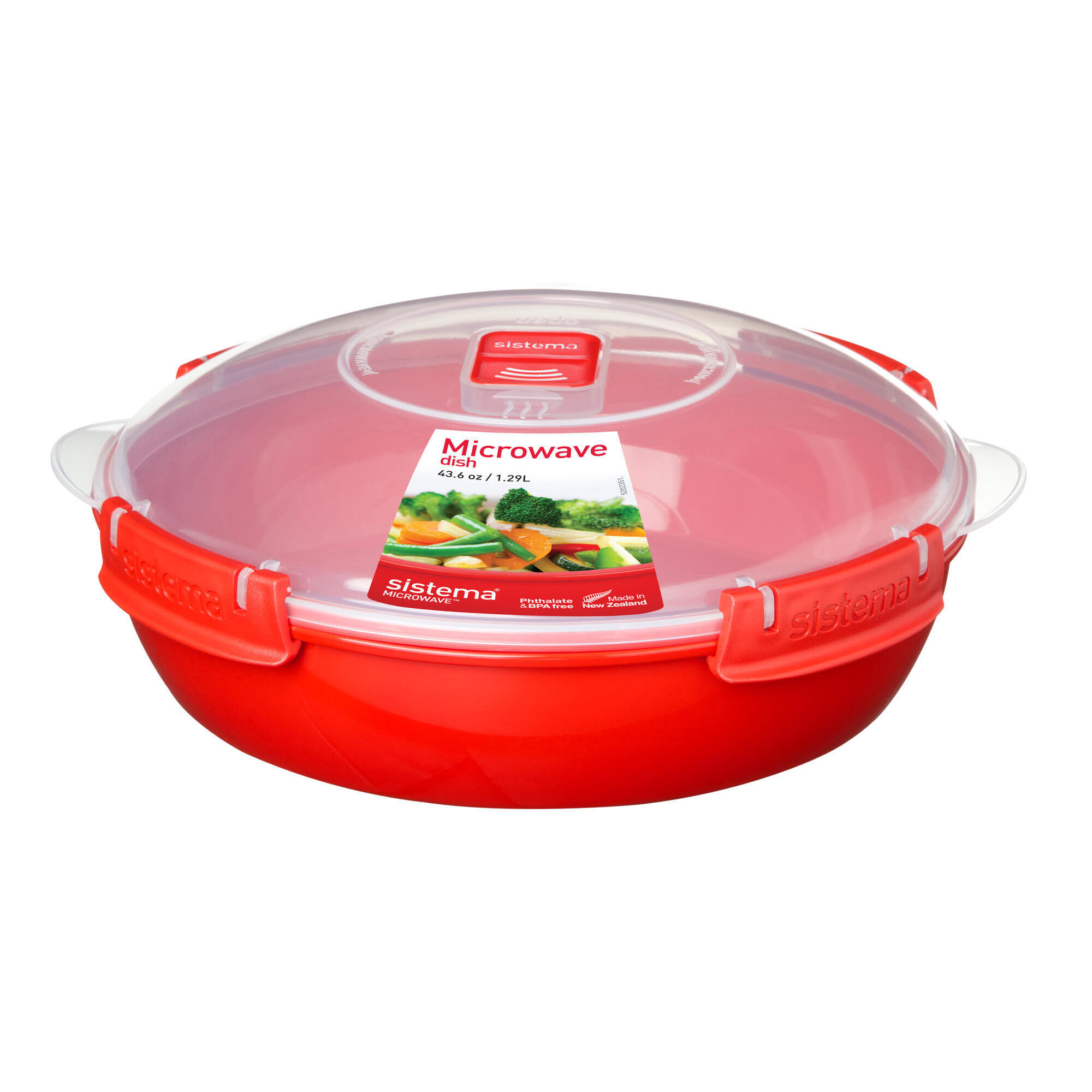 Okrągłe naczynie mikrofalowe do przechowywania i podgrzewania 1,29 l