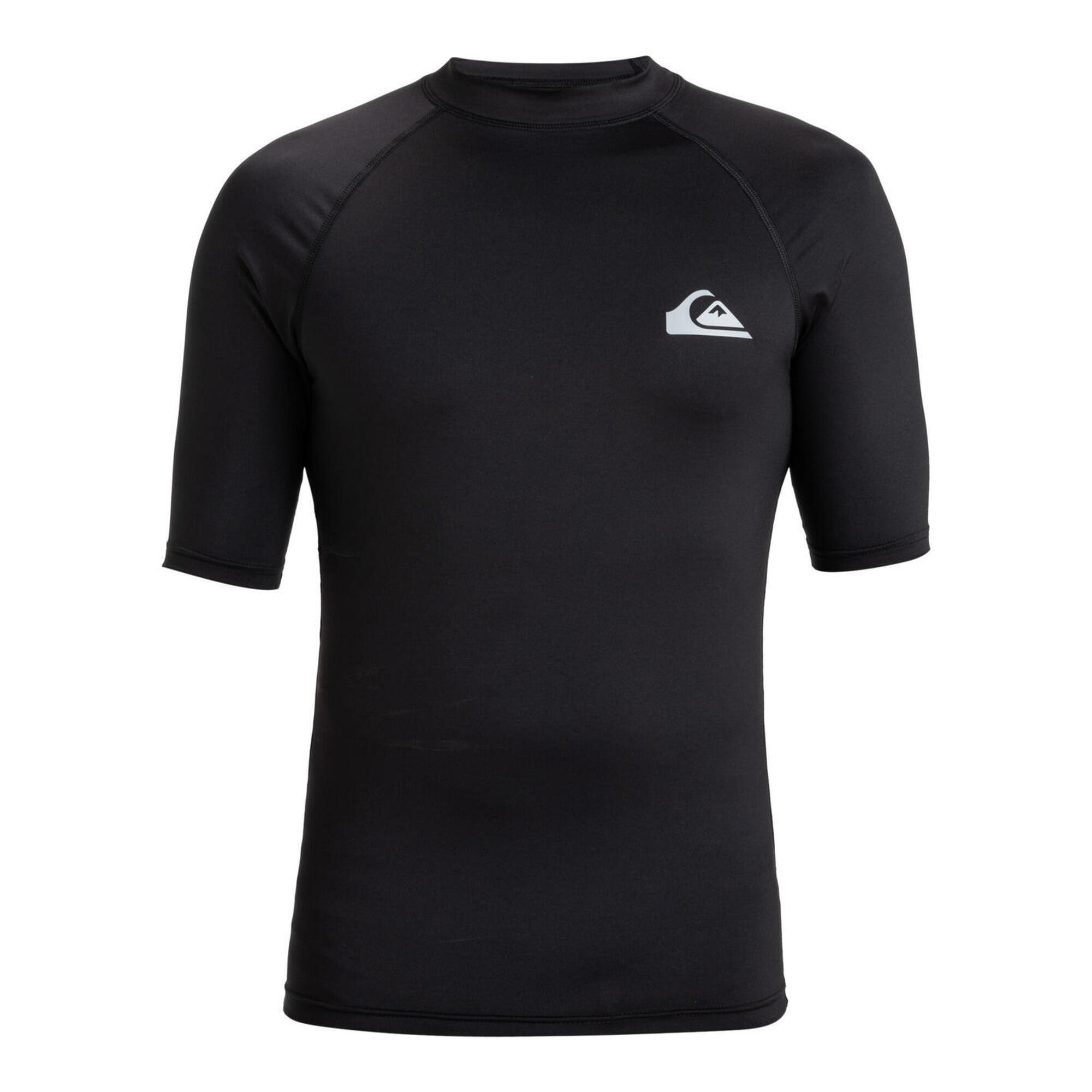 Koszulka surf UPF 50 z krótkim rękawem dla Mężczyzn EVERYDAY Czarny