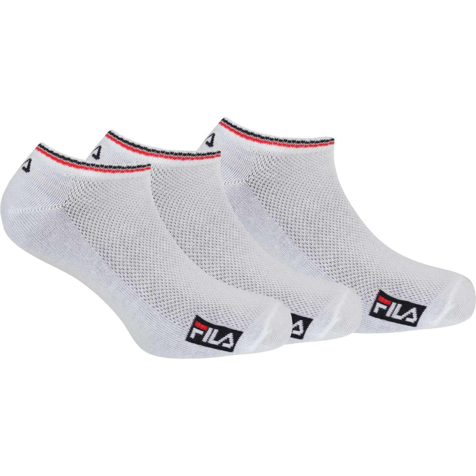 Fila 3-pack bambusowe stopki niewidoczne, białe, 35-38