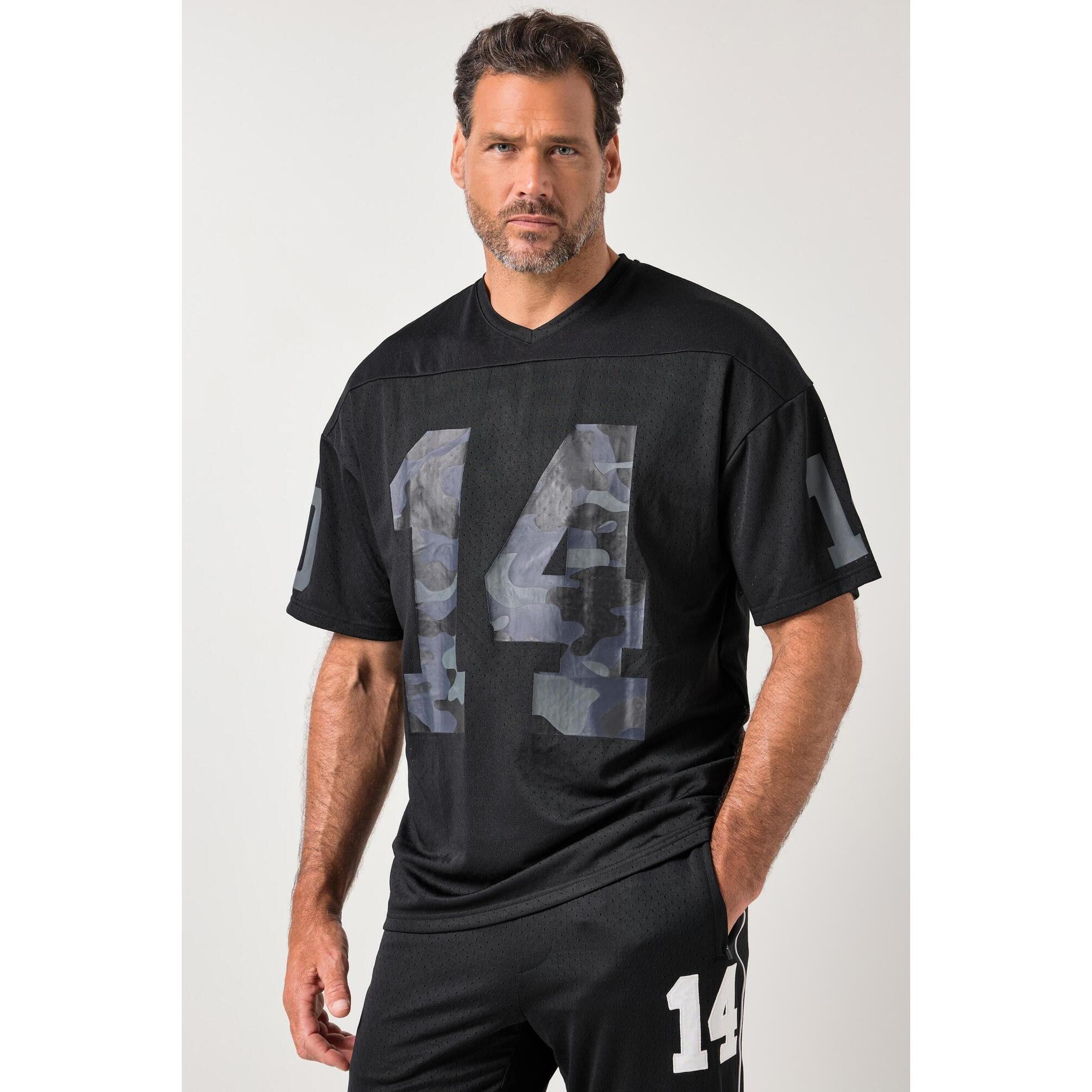 Męska Koszulka siateczkowa fitness rękaw 1/2 oversize nadruki moro