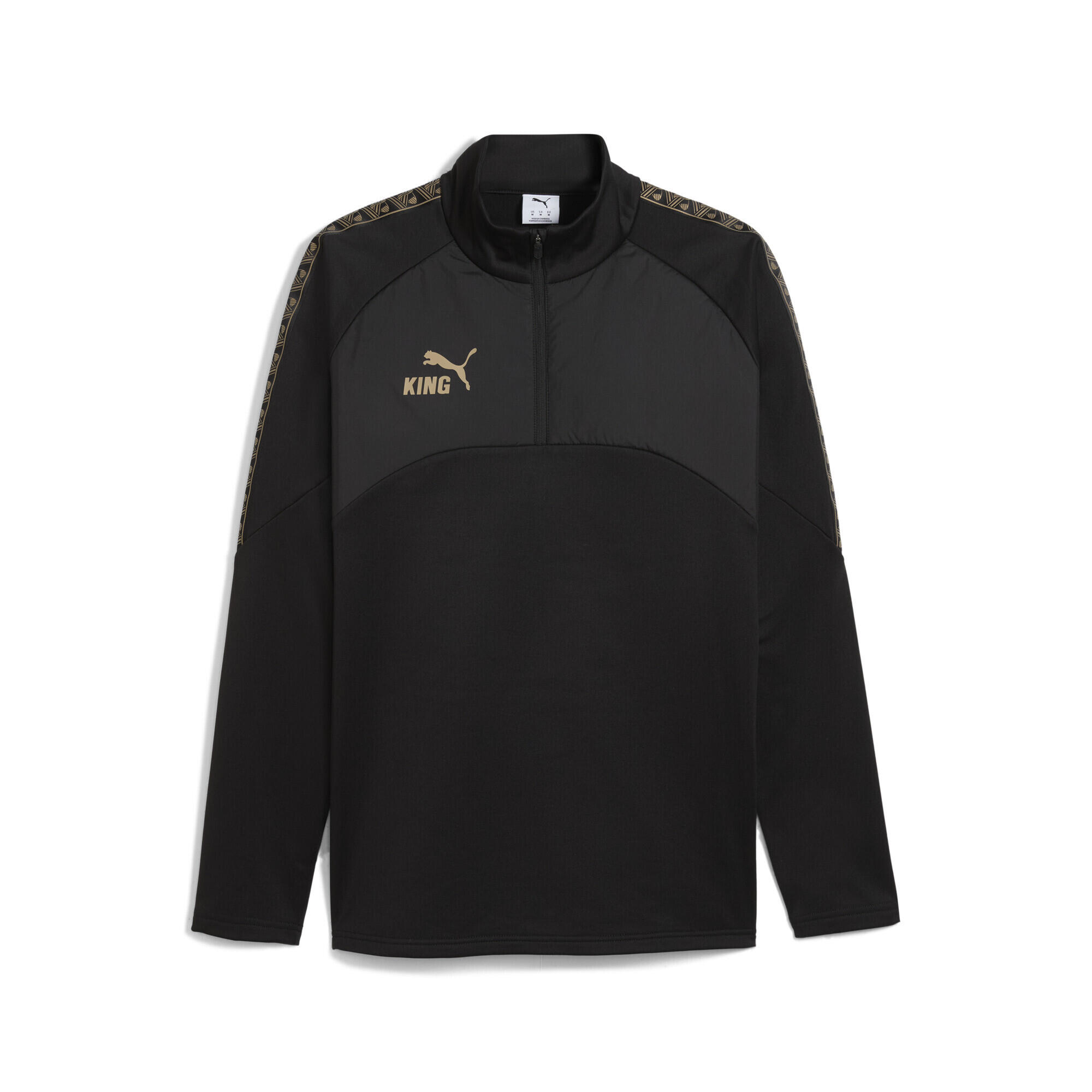 Męska treningowa kurtka na zimę KING z zamkiem 1/4 PUMA Black Gold