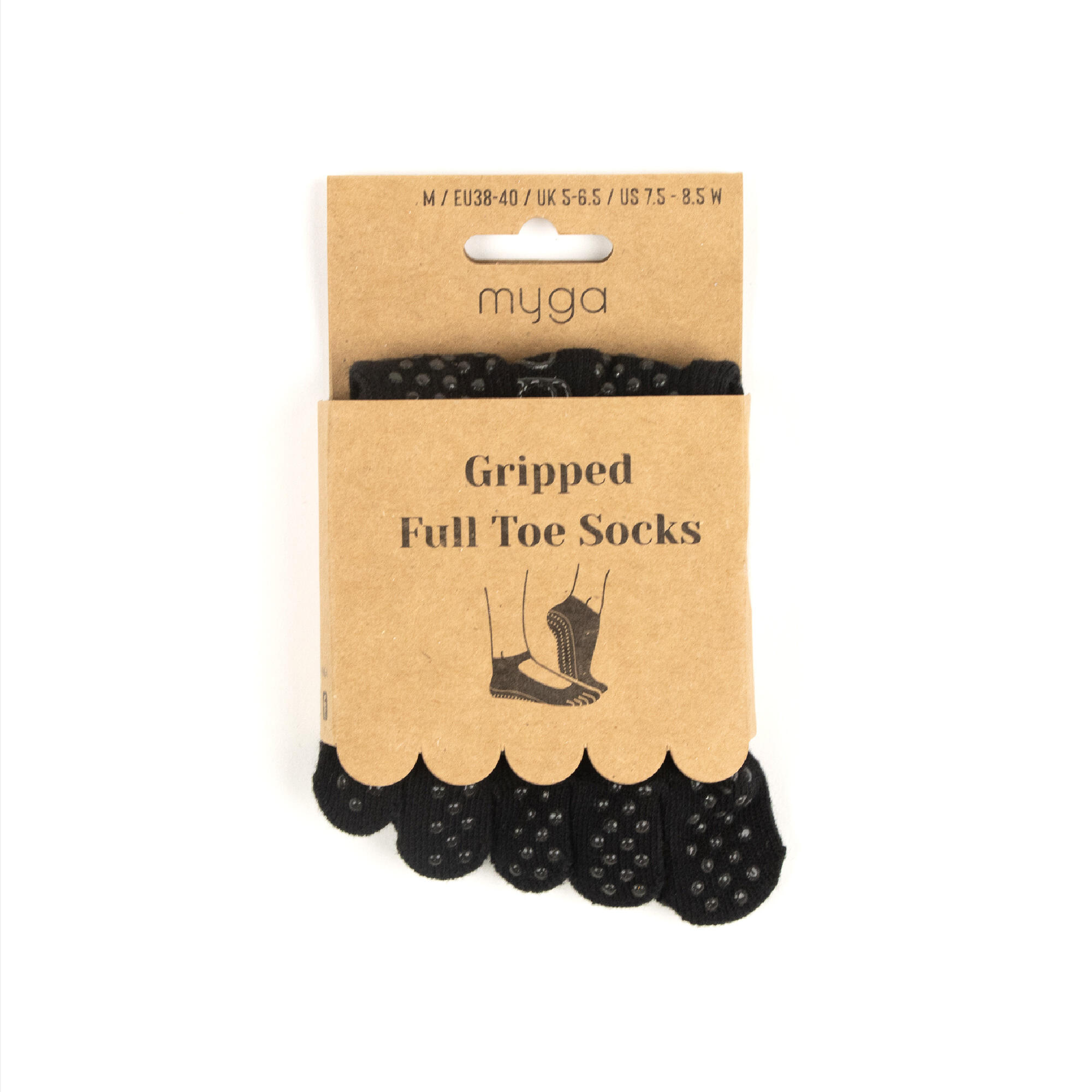 Antypoślizgowe skarpetki z palcami do jogi myga Yoga Toe Socks - M