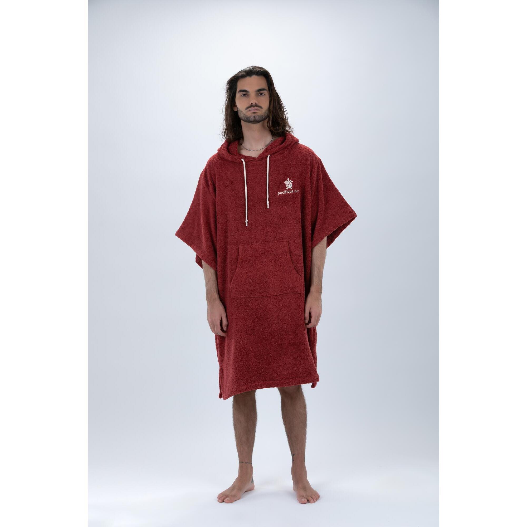 Pacifique Sud, Surf Poncho, Burgund, Z rękawami, Jeden rozmiar