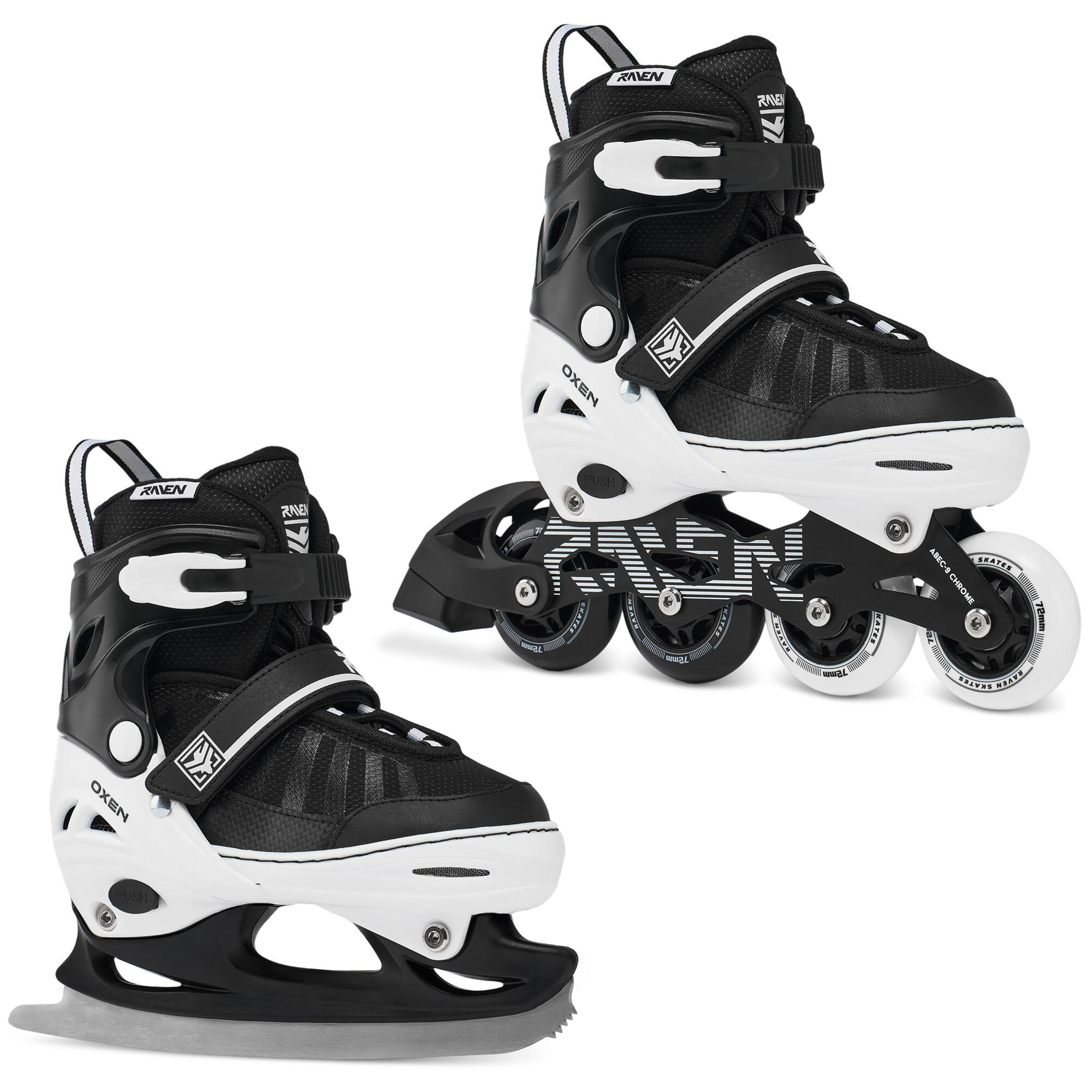 Rolki Łyżwy Figurowe Regulowane 2w1 Raven Oxen