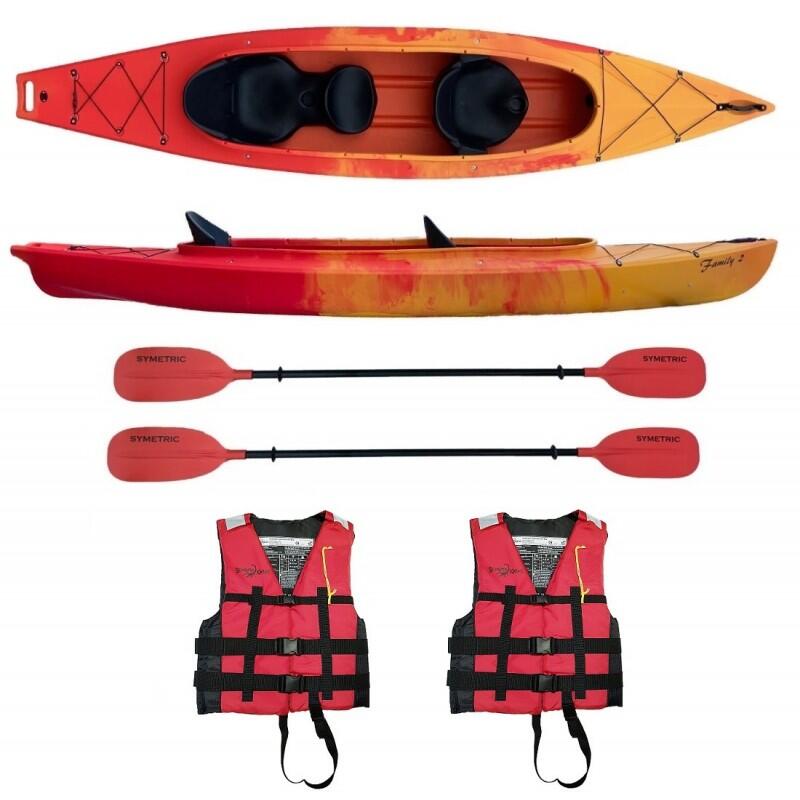 Kajak Dwuosobowy Do Pływania Scorpio Kayak Family 2 Hd Zestaw