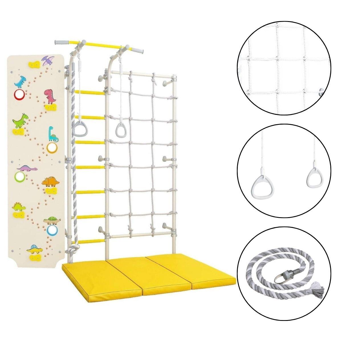 Drabinka gimnastyczna Kometa Next 3 + ścianka wspinaczkowa Dino prowans