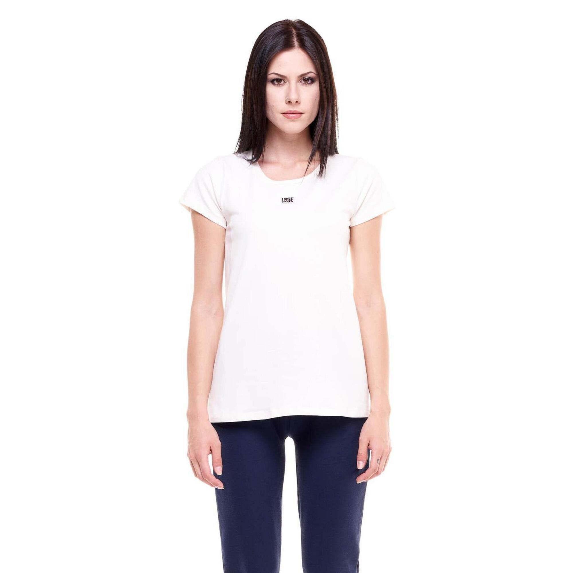 Podstawowy damski t-shirt z krótkim rękawem i okrągłym dekoltem