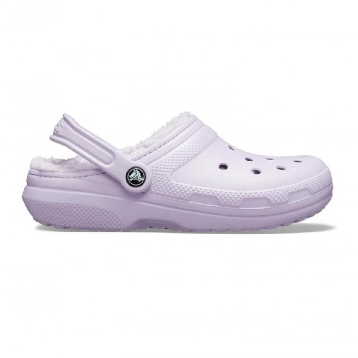 Klapki sandały Crocs Classic Lined Clog Lavender Fioletowe 203591-50P