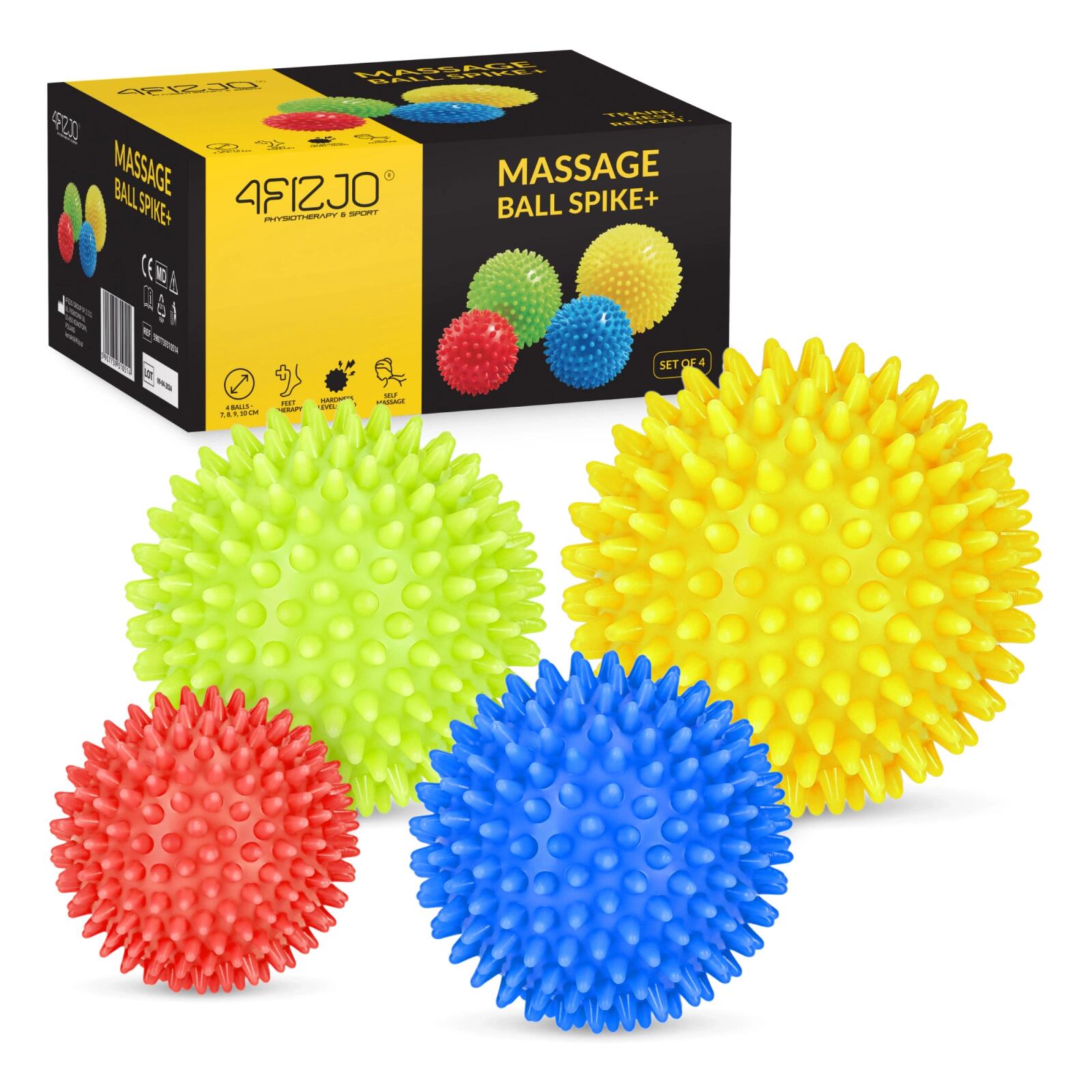 Zestaw piłek z kolcami do masażu SPIKE+ 4 szt.
