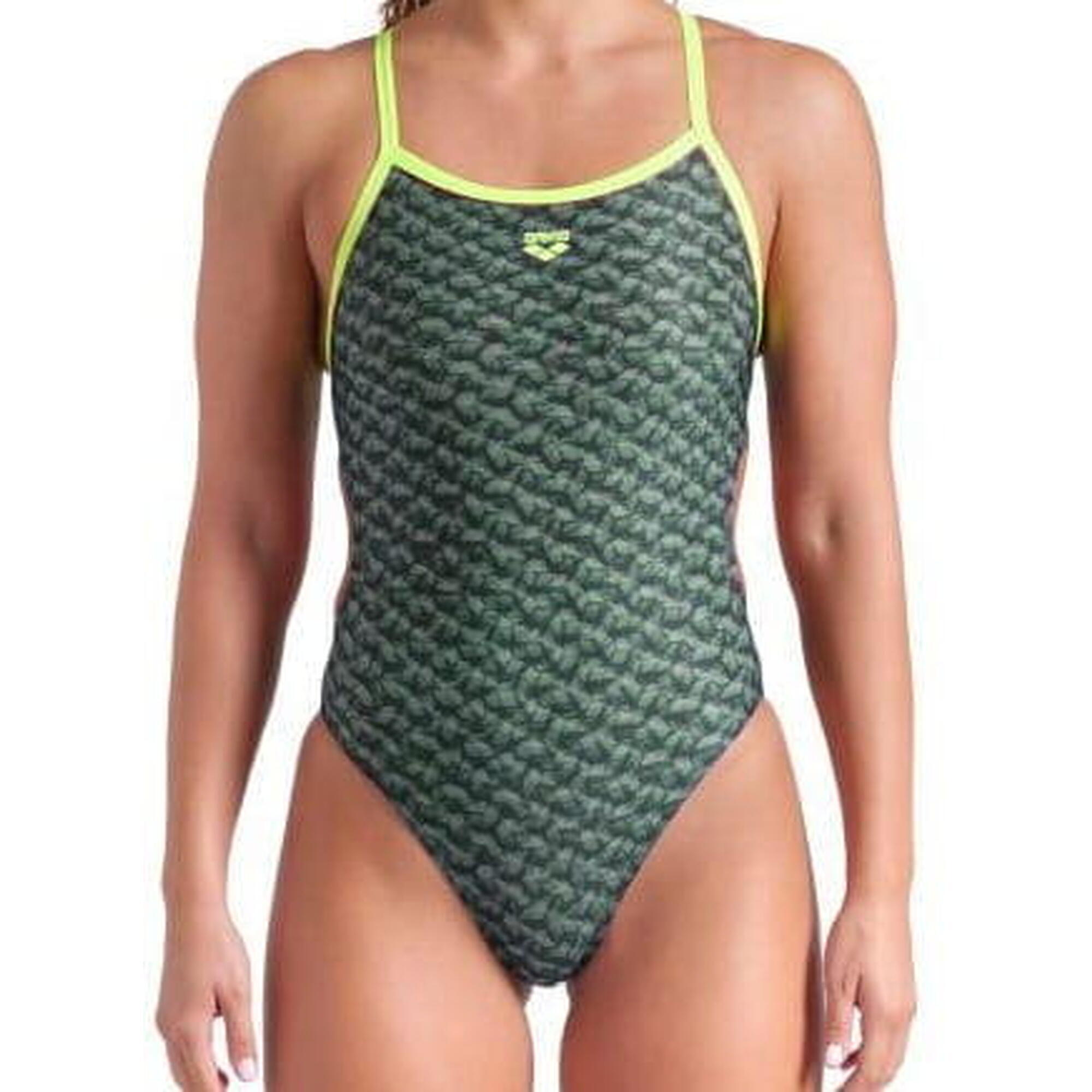 Strój do pływania Arena Monogram Dark Sage Challenge Back