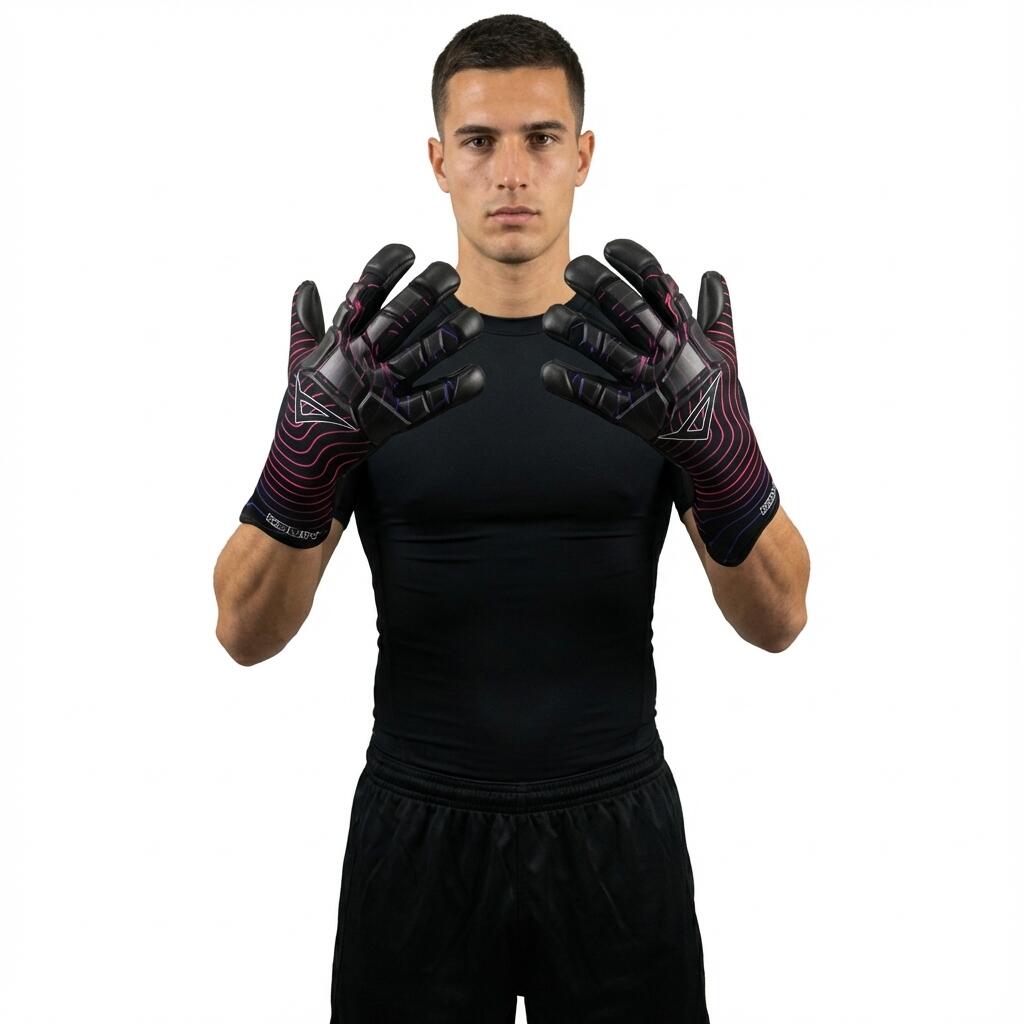 Rękawice bramkarskie EDWIN czarne fuksja