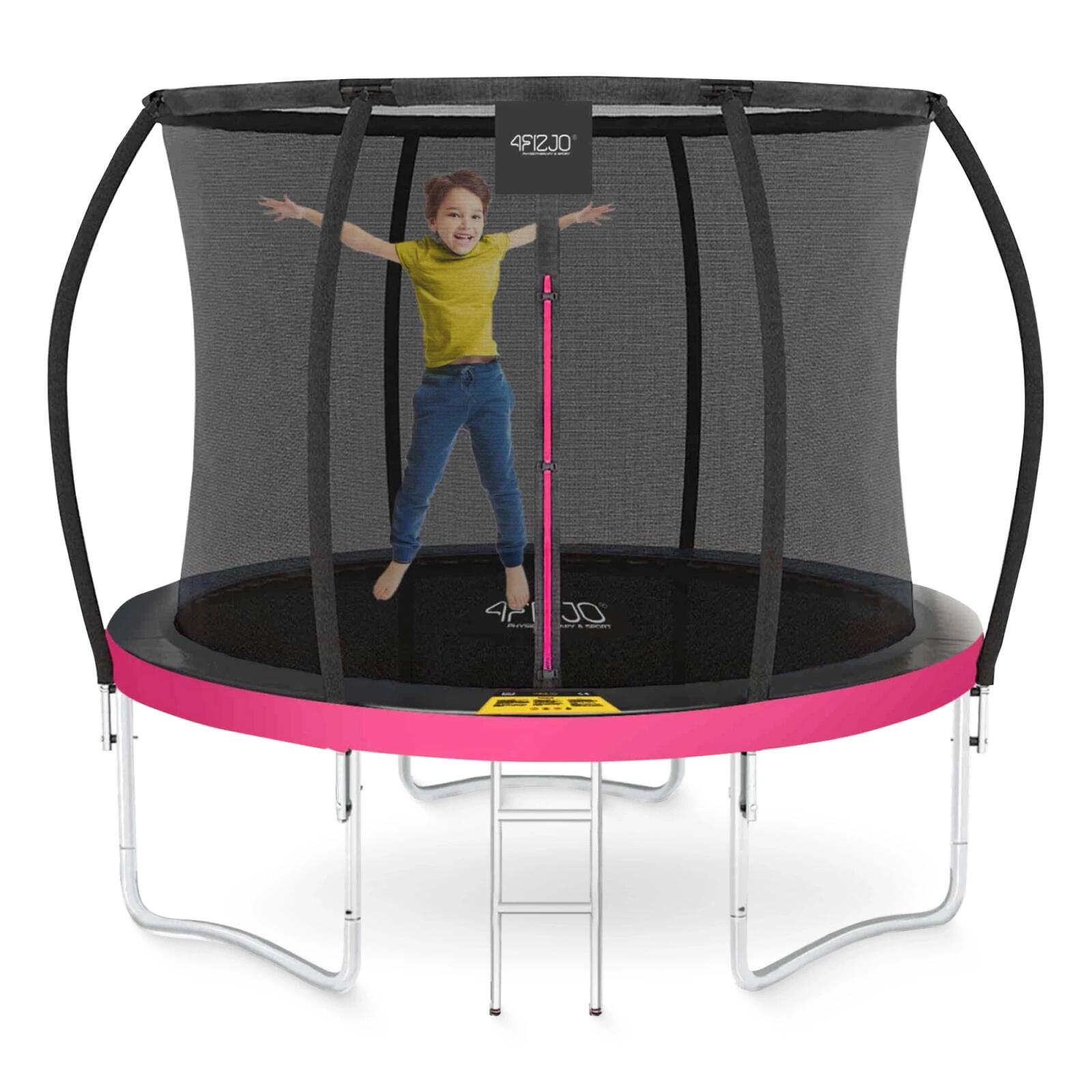 Trampolina ogrodowa dla dzieci 4FIZJO PRO z siatką ochronną 252cm 8FT