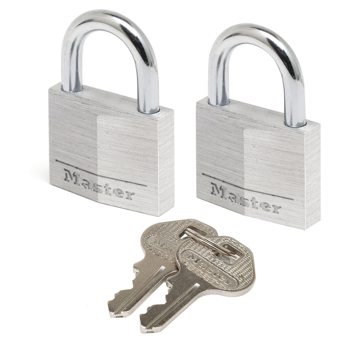 Zestaw 2 kłódek na klucz z aluminium Master Lock 9130EURT, kolor szary