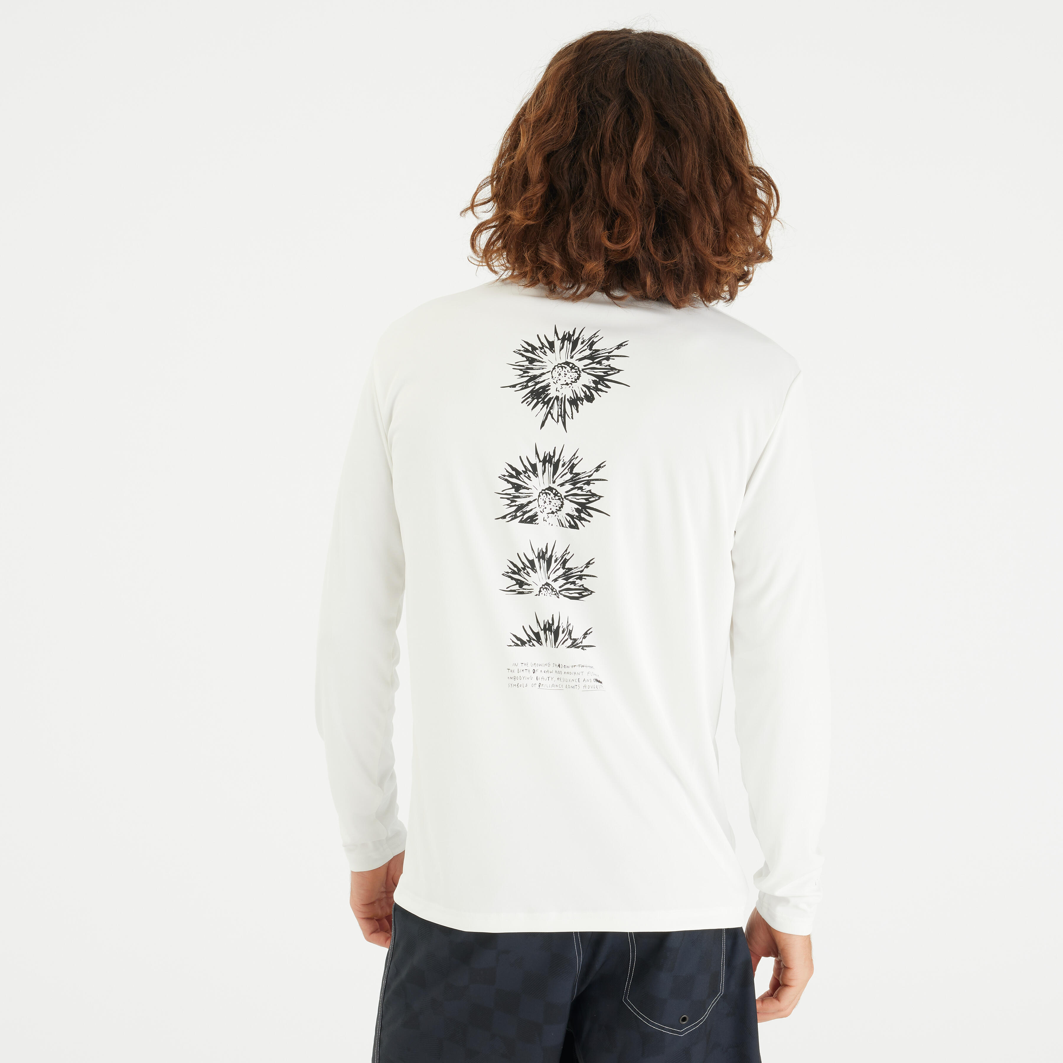 Koszulka UV surfingowa męska Olaian Flower UPF50+ długi rękaw